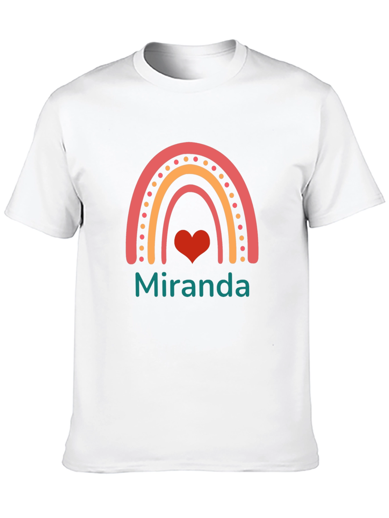 Rainbow Heart Personalized Black T-Shirt