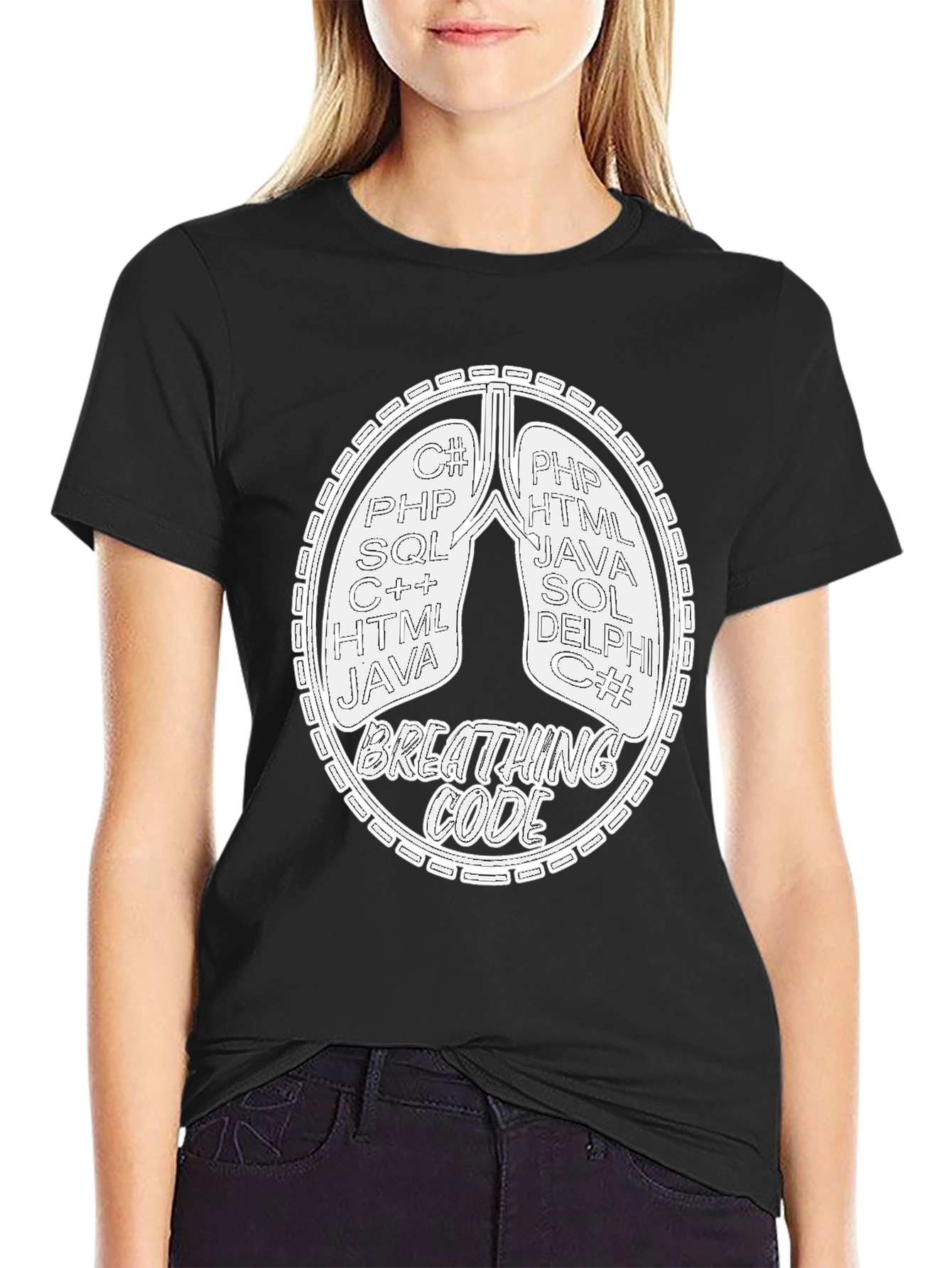 Breathing Code T-Shirt - Programmer Developer Gift