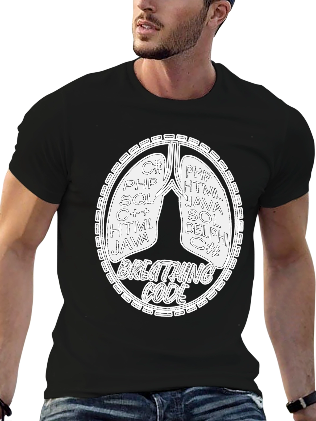 Breathing Code T-Shirt - Programmer Developer Gift