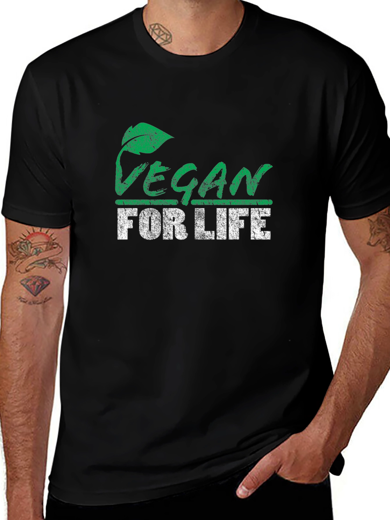 Vegan for Life Graphic Tee - Black