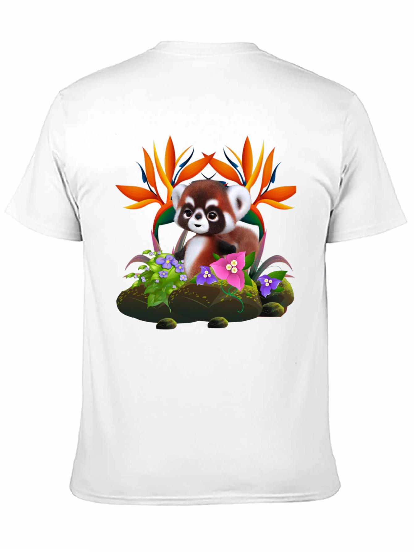 Red Panda Floral T-Shirt - Nature Lover Tee