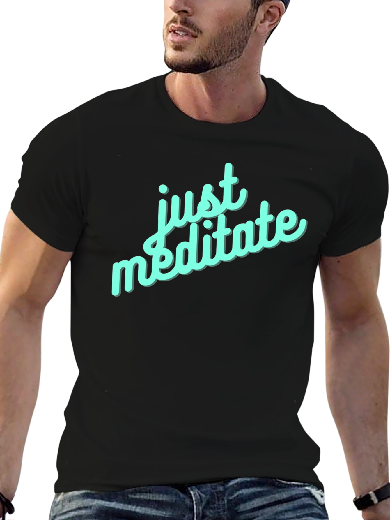 Just Meditate Black Graphic Tee