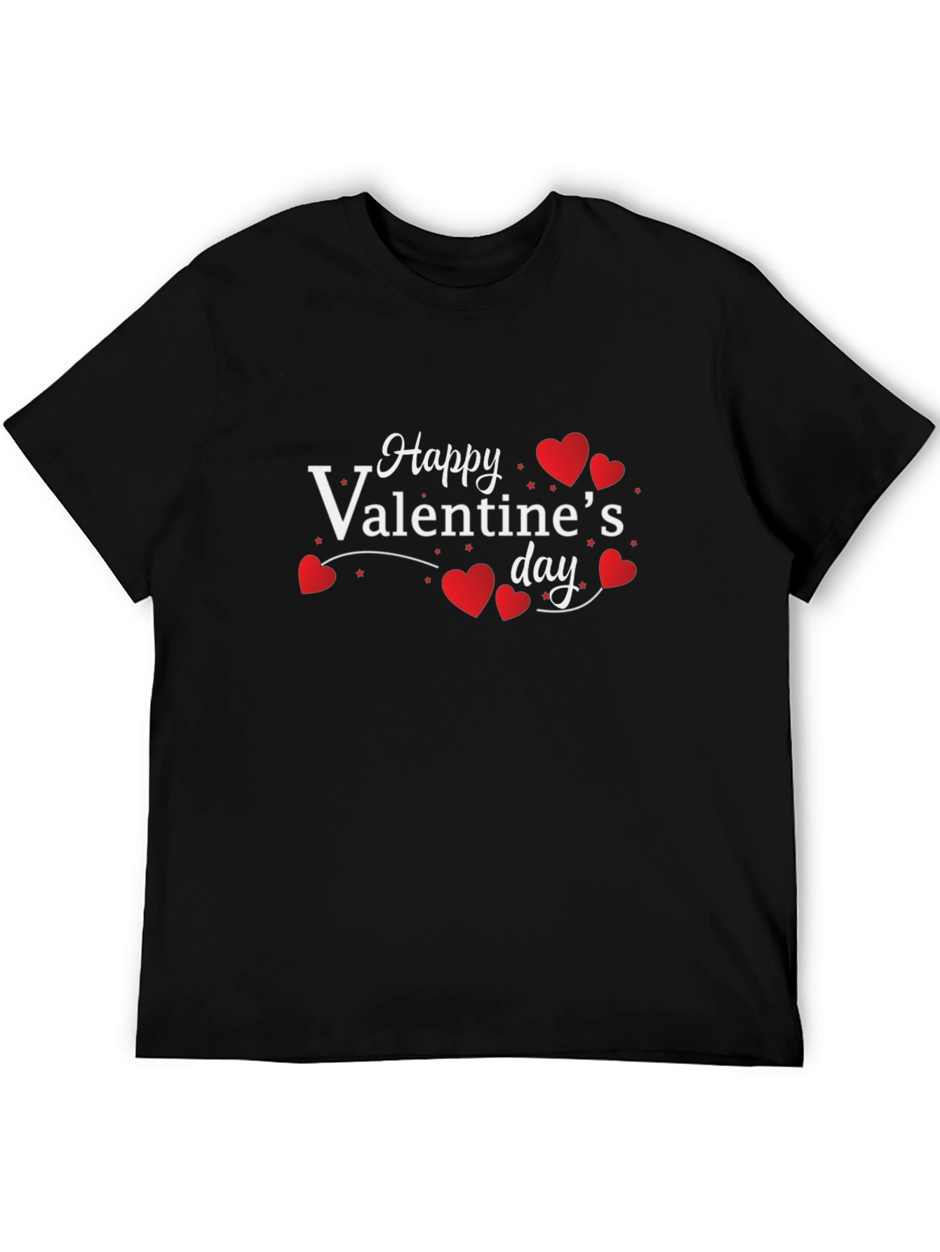 Happy Valentines Day Black T-Shirt