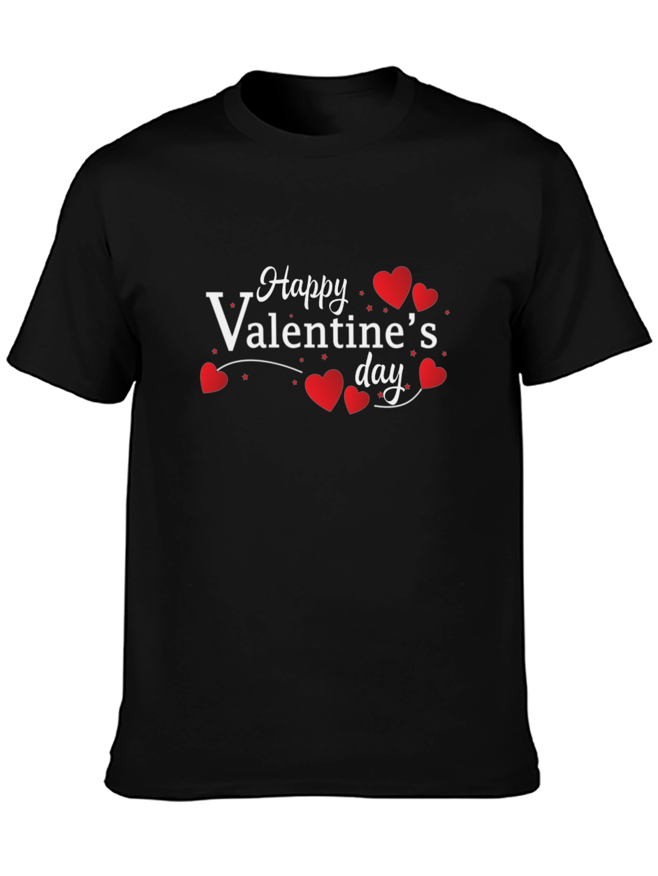 Happy Valentines Day Black T-Shirt