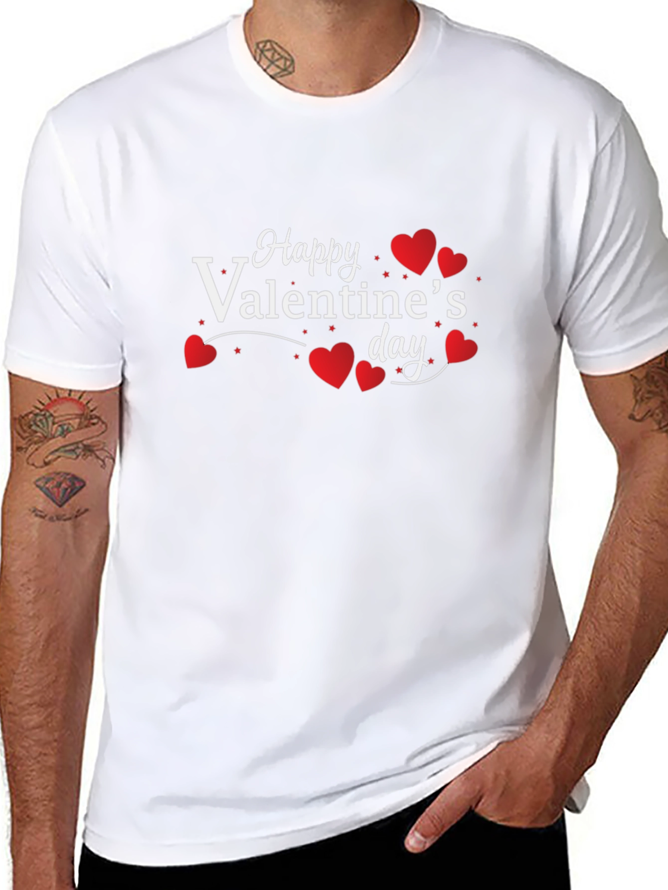 Happy Valentines Day Black T-Shirt