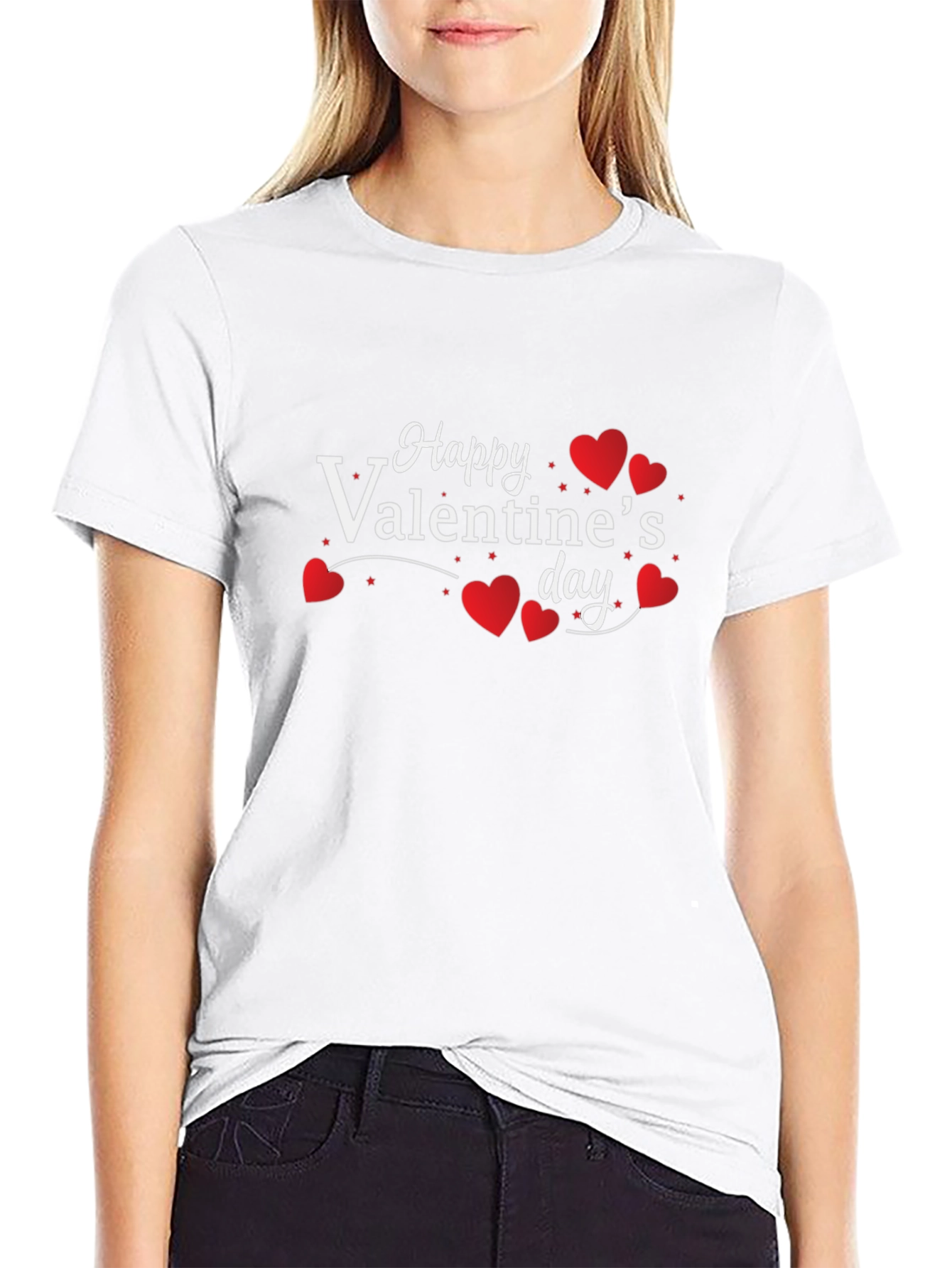 Happy Valentines Day Black T-Shirt