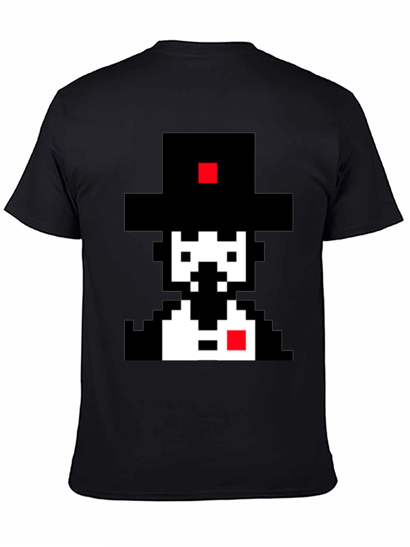 Pixel Art Gentleman Black T-Shirt