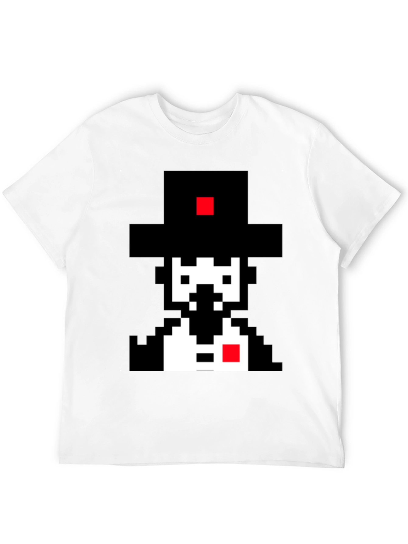 Pixel Art Gentleman Black T-Shirt