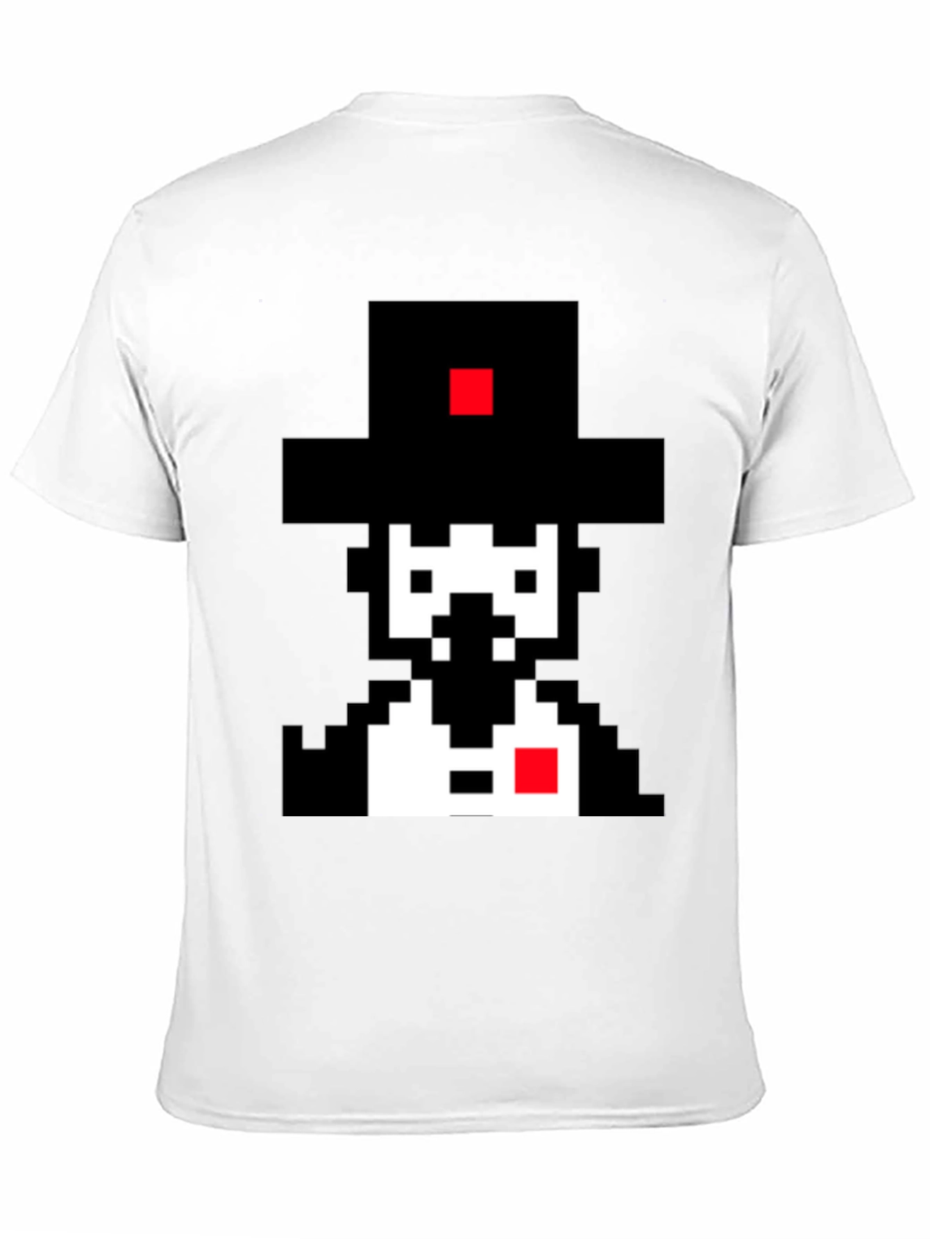 Pixel Art Gentleman Black T-Shirt