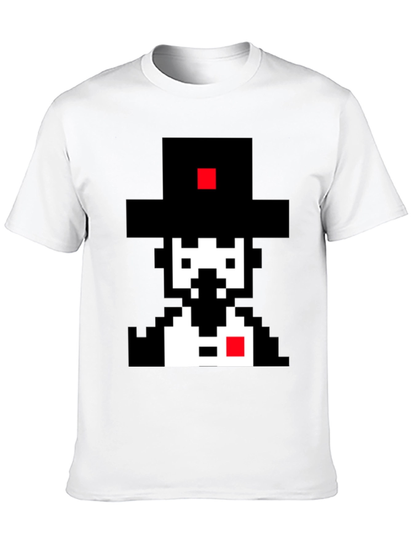 Pixel Art Gentleman Black T-Shirt