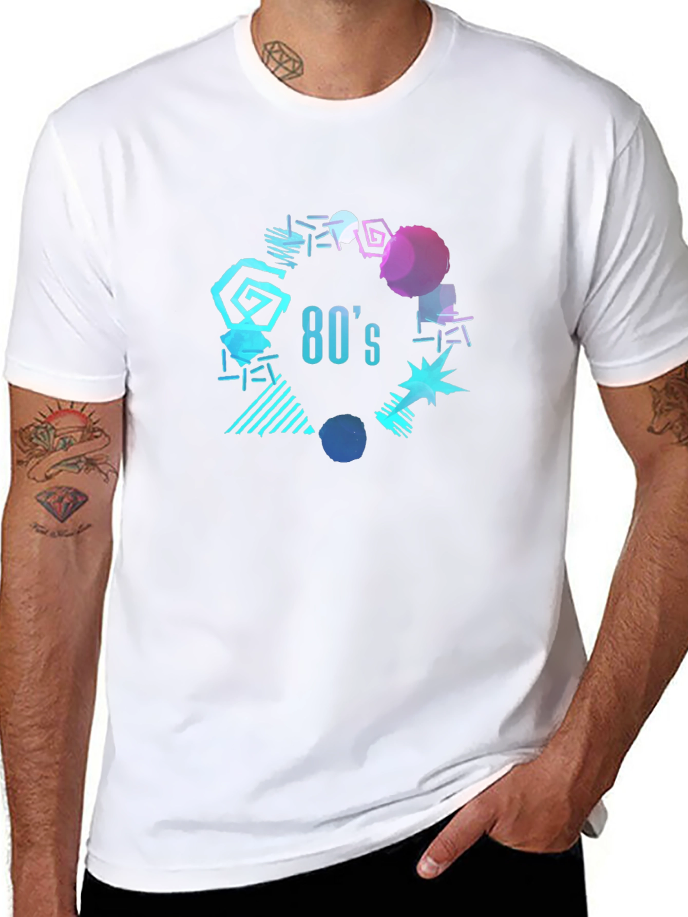 80s Style Graphic Print T-Shirt