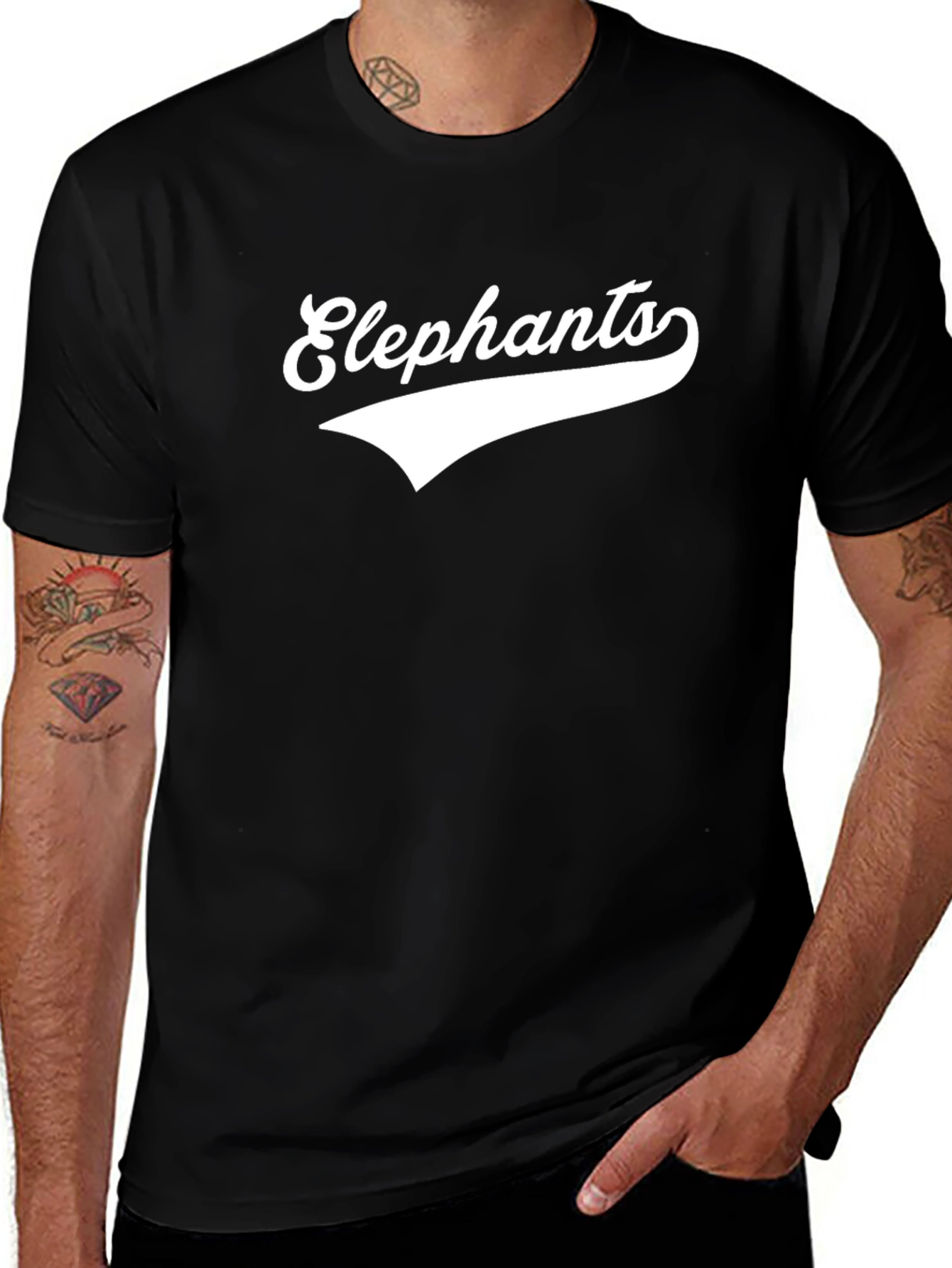 Elephants Graphic Print T-Shirt Casual Wear
