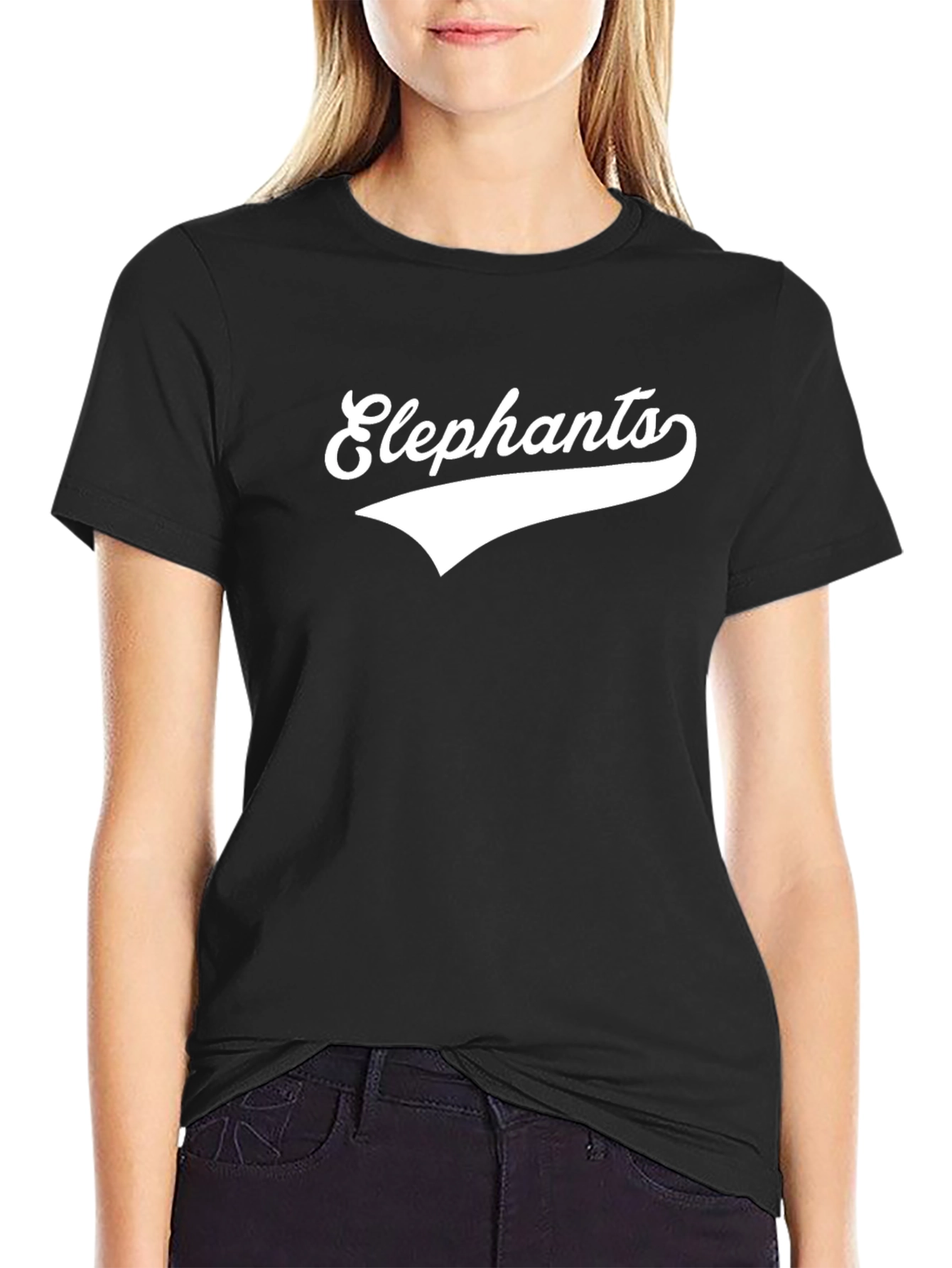 Elephants Graphic Print T-Shirt Casual Wear
