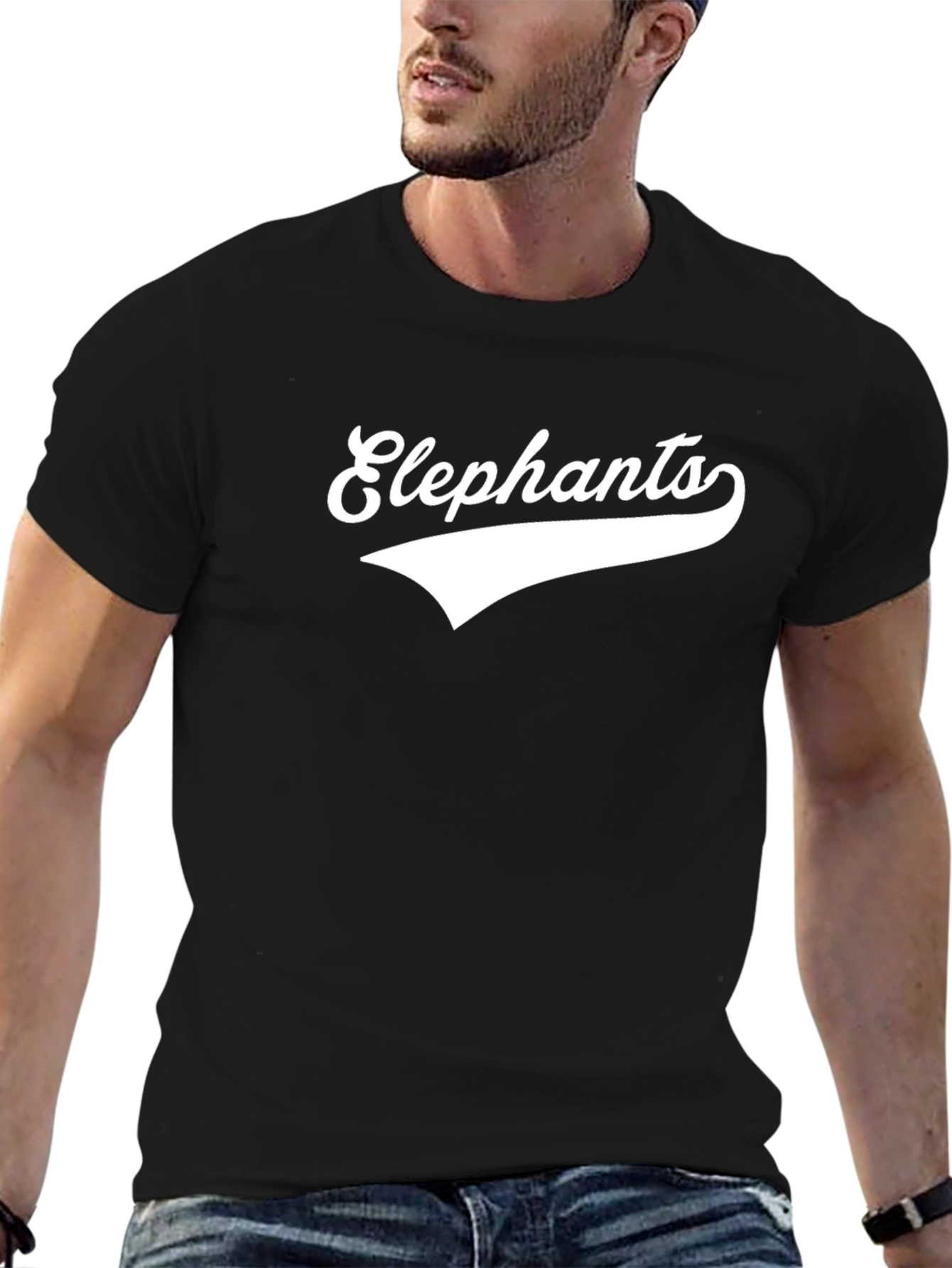 Elephants Graphic Print T-Shirt Casual Wear