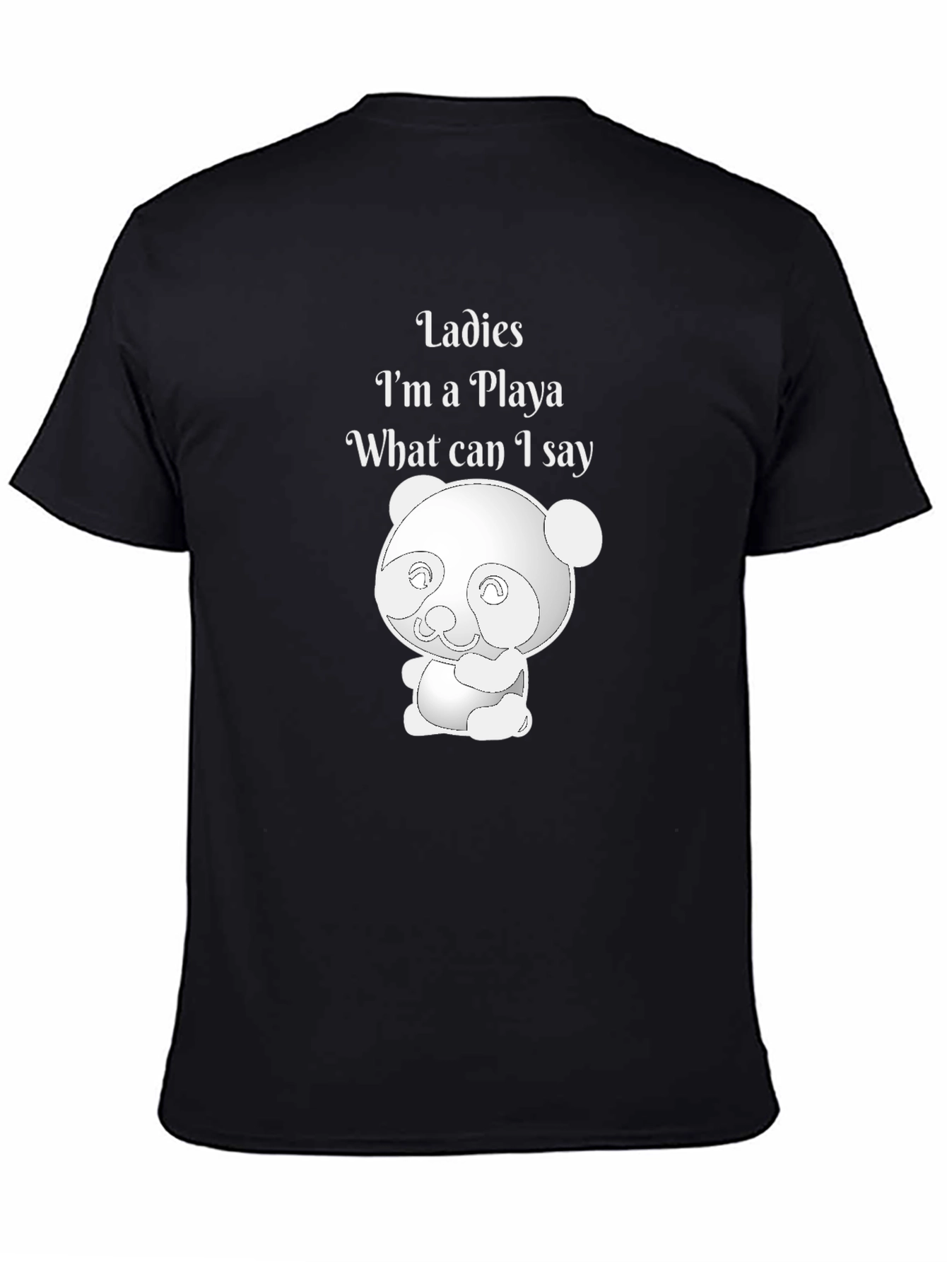 Funny Playa Panda Graphic Tee - Black Cotton T-Shirt