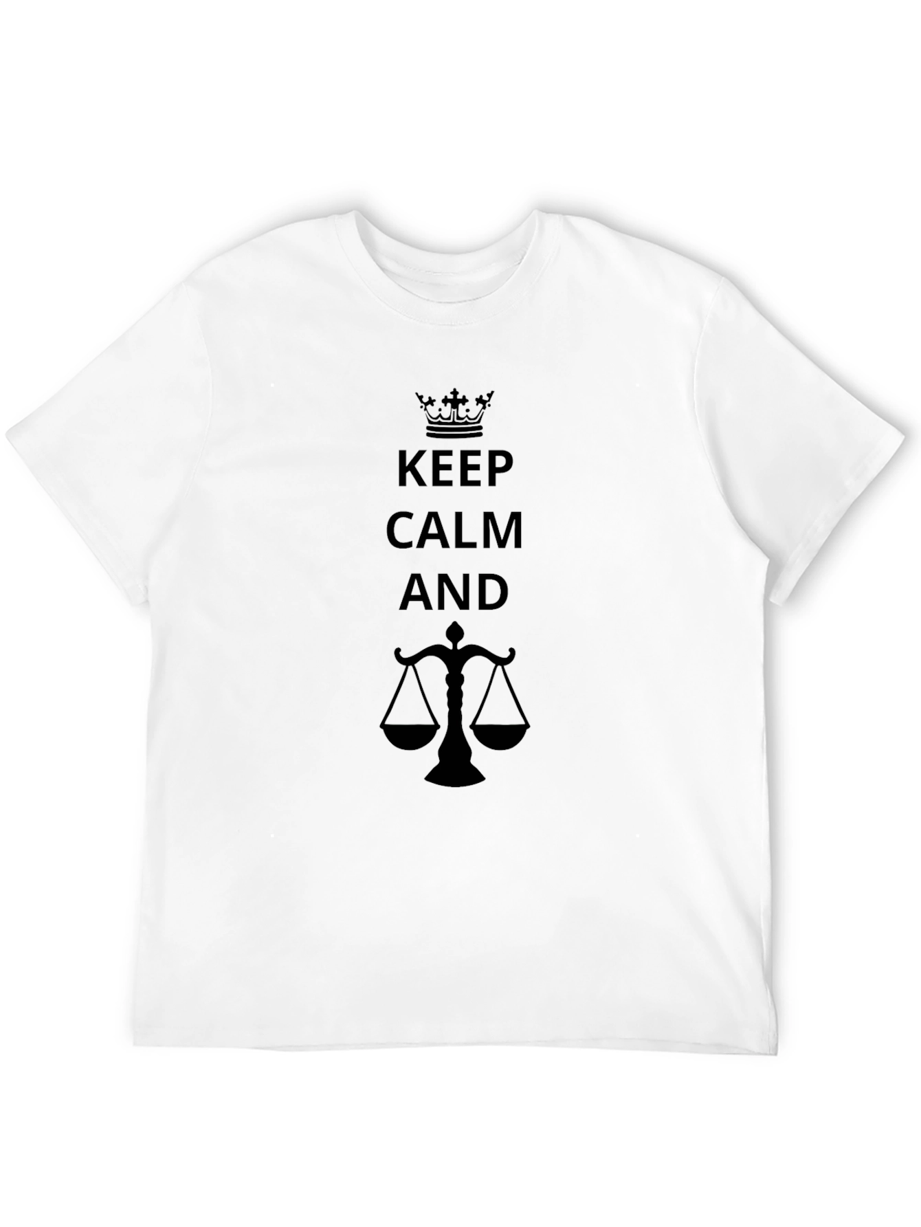 Keep Calm and Scales of Justice T-Shirt - Black