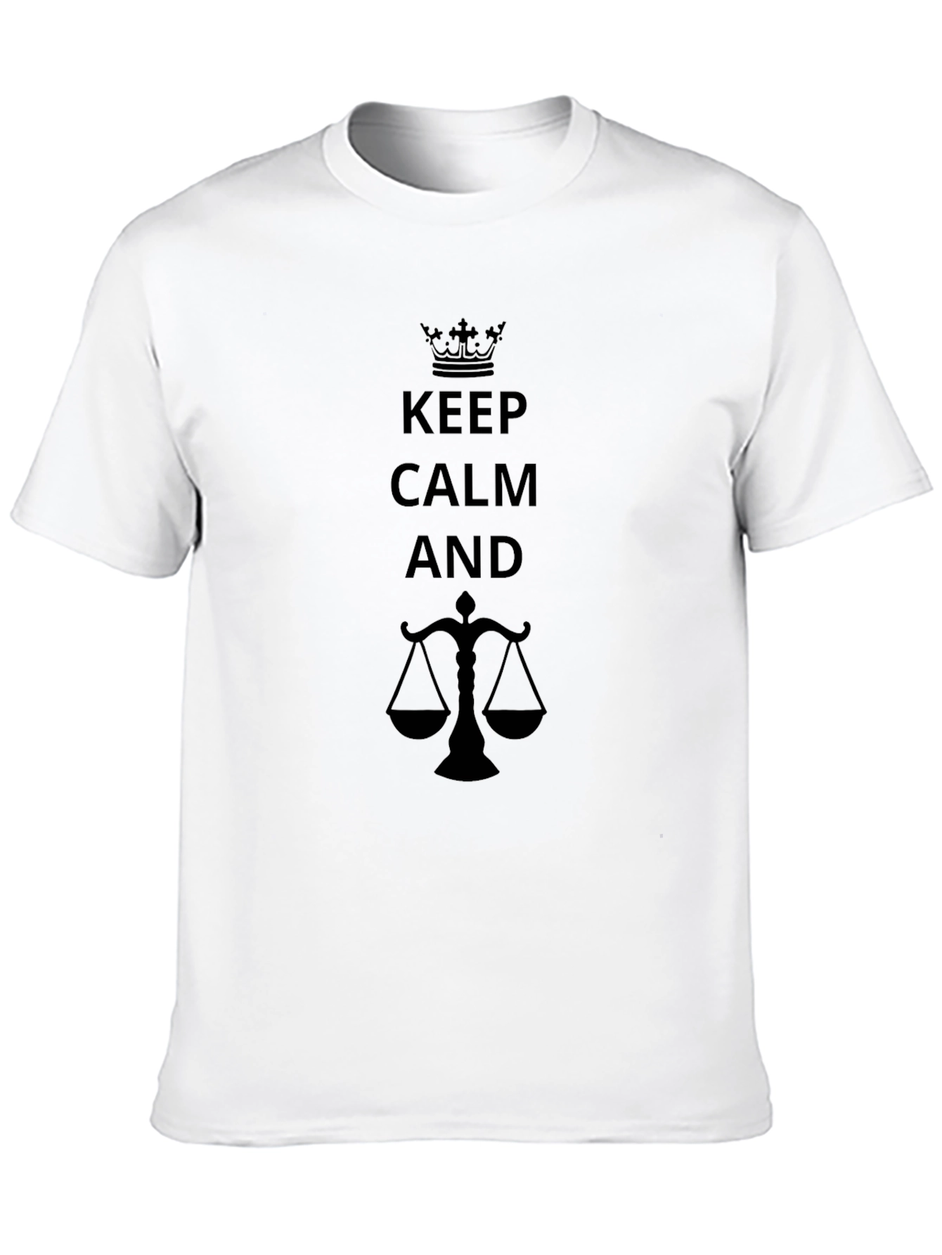 Keep Calm and Scales of Justice T-Shirt - Black