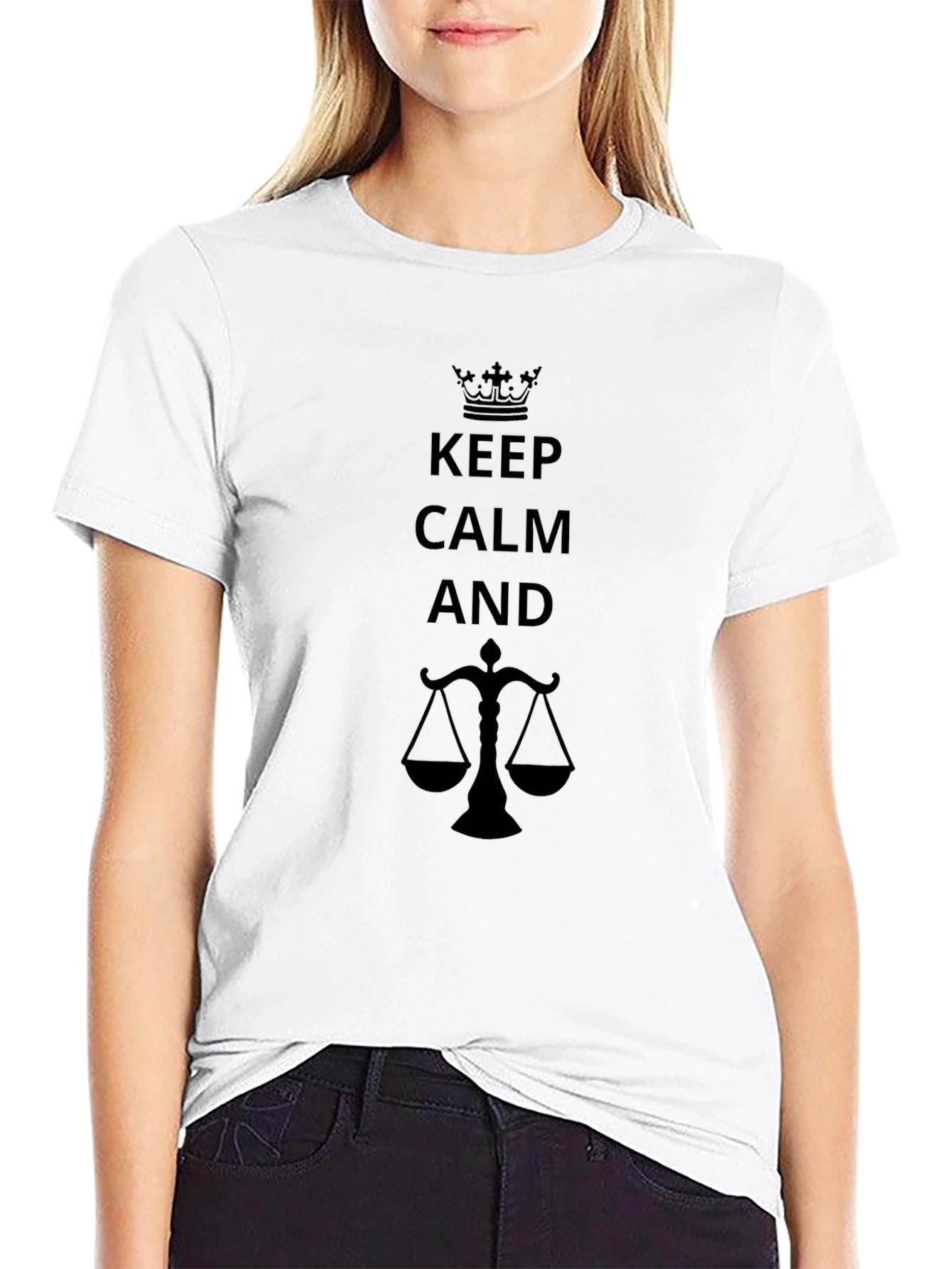 Keep Calm and Scales of Justice T-Shirt - Black
