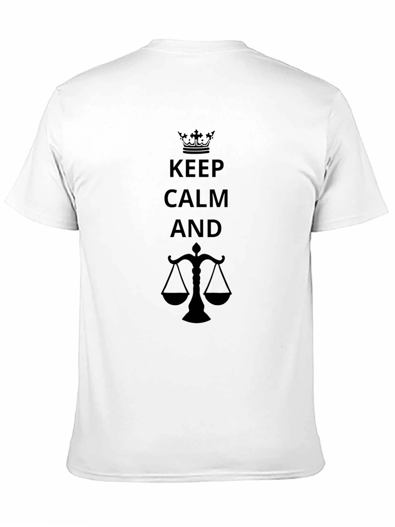 Keep Calm and Scales of Justice T-Shirt - Black