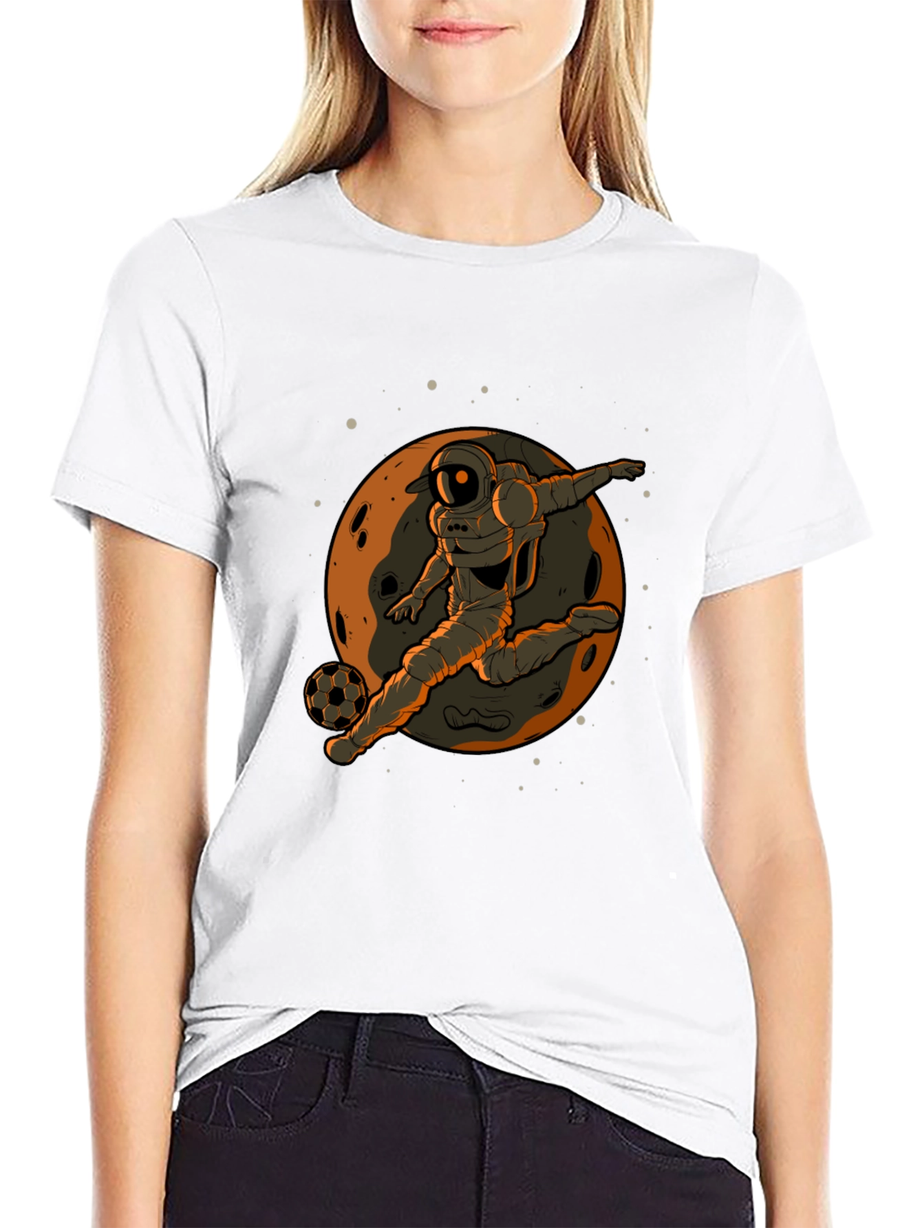 Astronaut Soccer Player Graphic Tee - Black