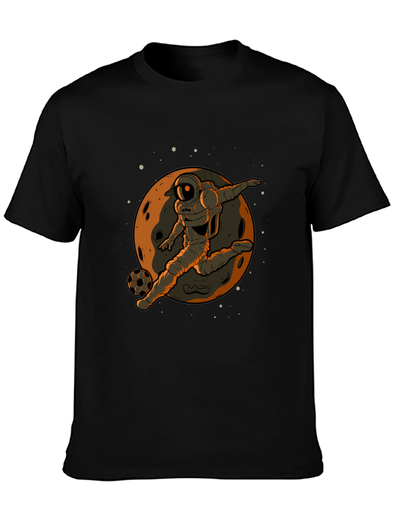 Astronaut Soccer Player Graphic Tee - Black