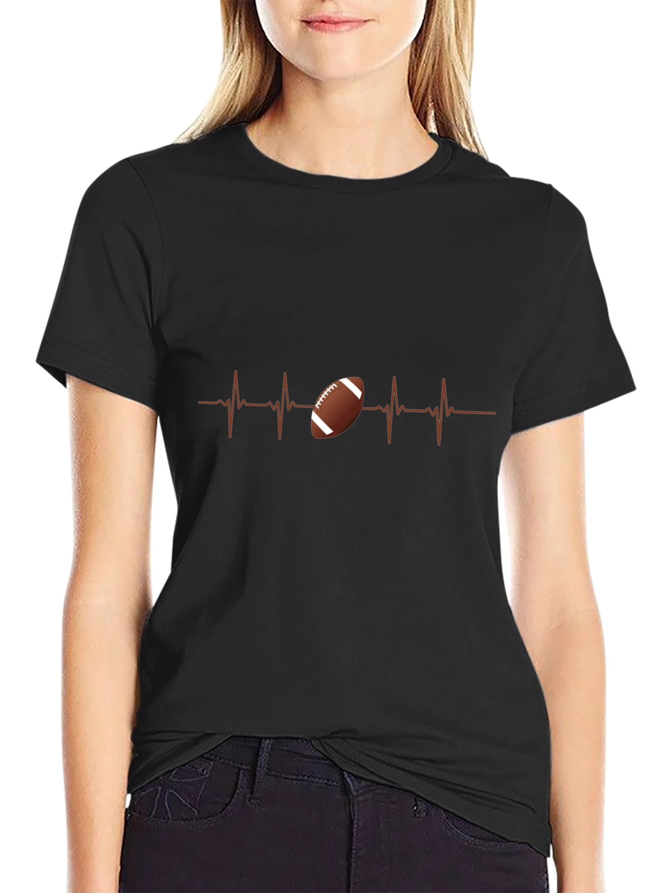 Football Heartbeat T-Shirt