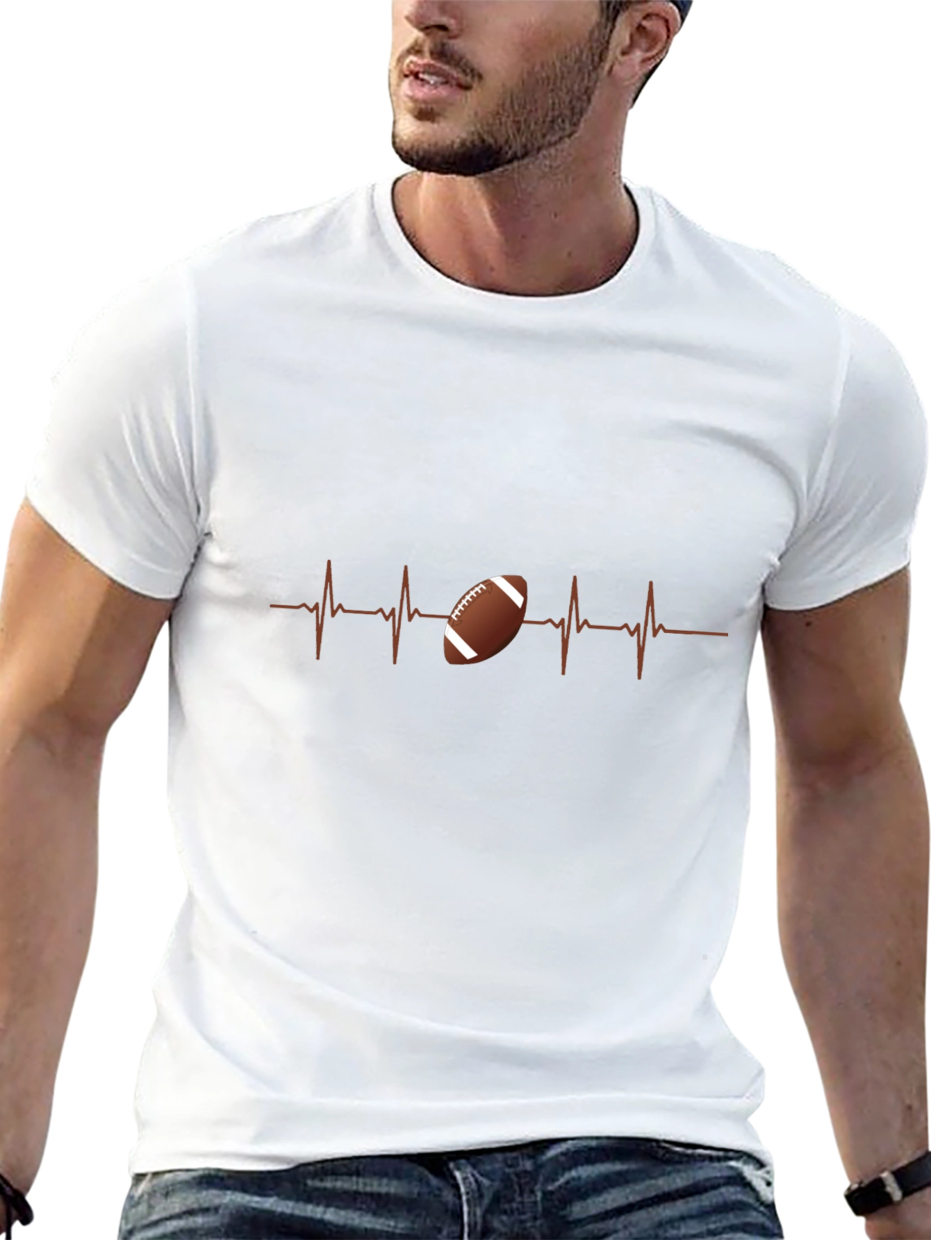 Football Heartbeat T-Shirt