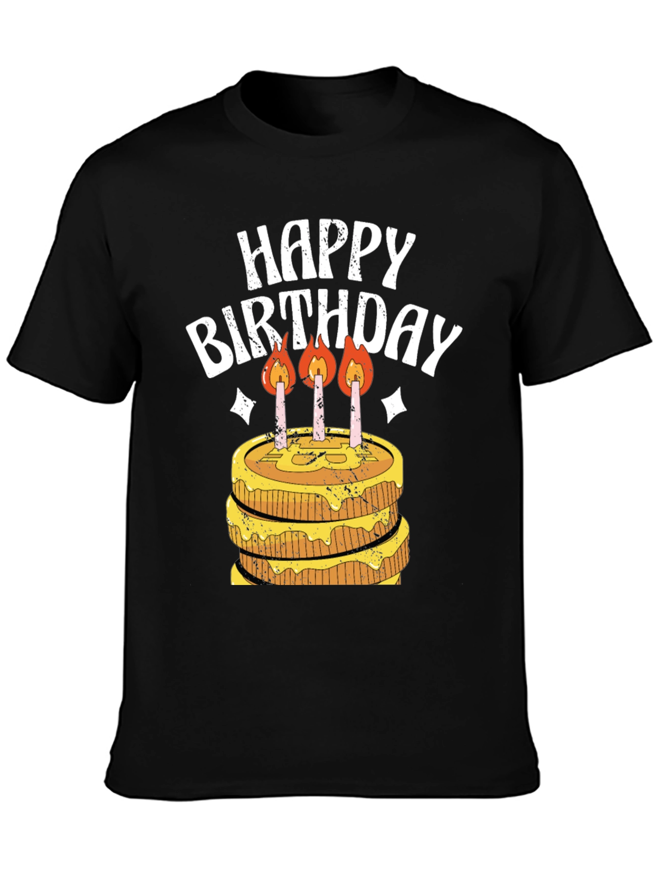 Happy Birthday Cake Graphic T-Shirt