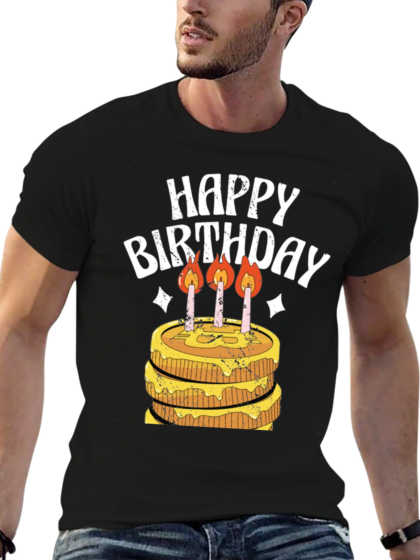 Happy Birthday Cake Graphic T-Shirt