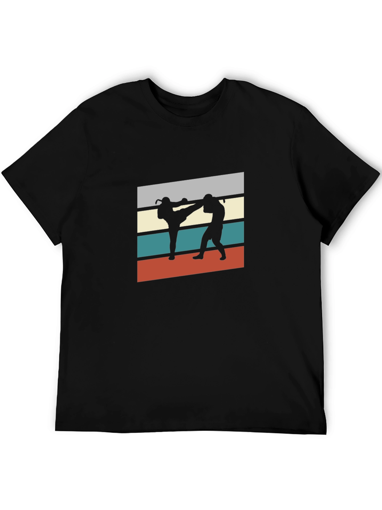 Retro Martial Arts Graphic Tee - Black
