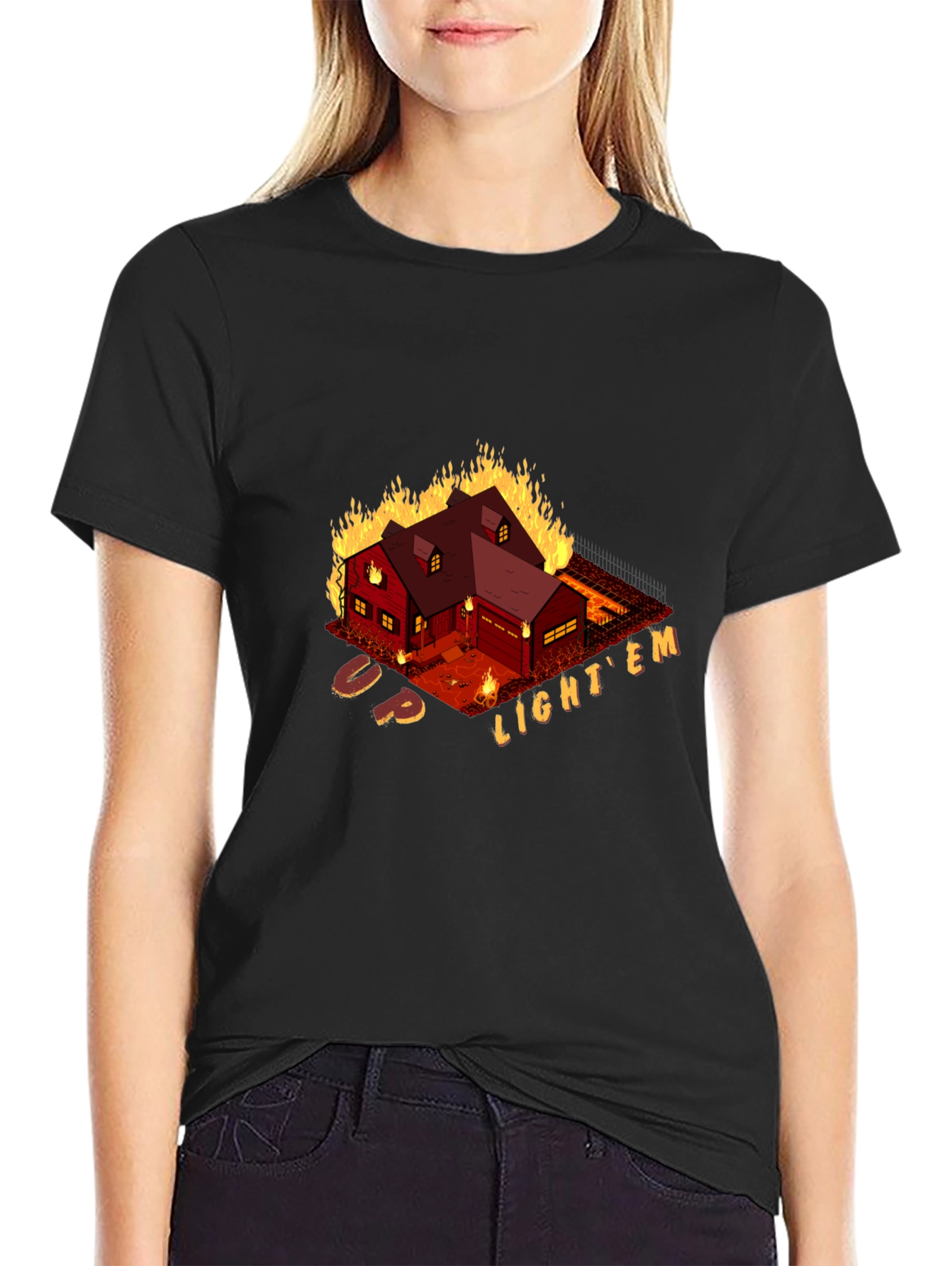 Up Light Em House Fire T-Shirt