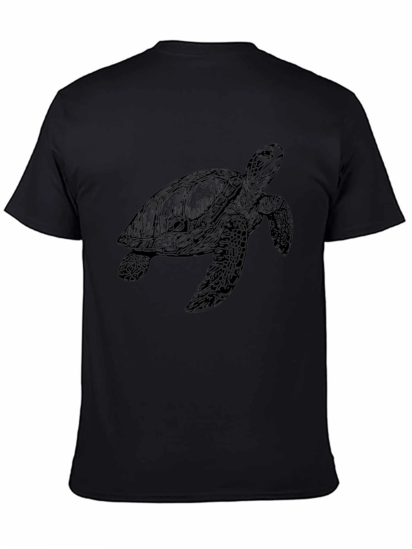 Black Turtle Graphic Tee - Unique Sea Turtle Design