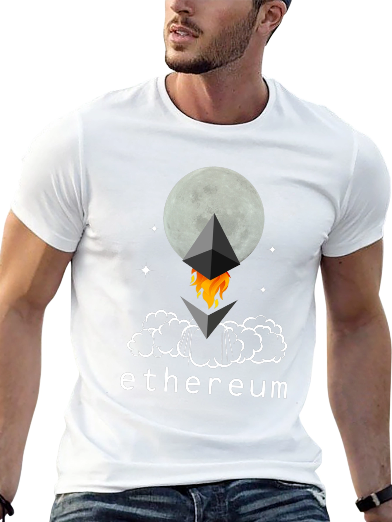 Ethereum Moon Rocket T-Shirt - Crypto Tee