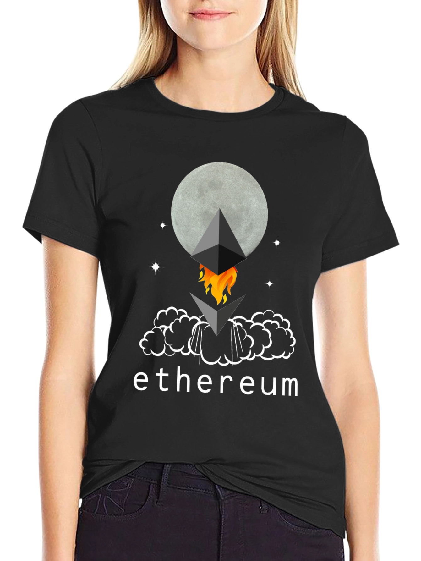 Ethereum Moon Rocket T-Shirt - Crypto Tee