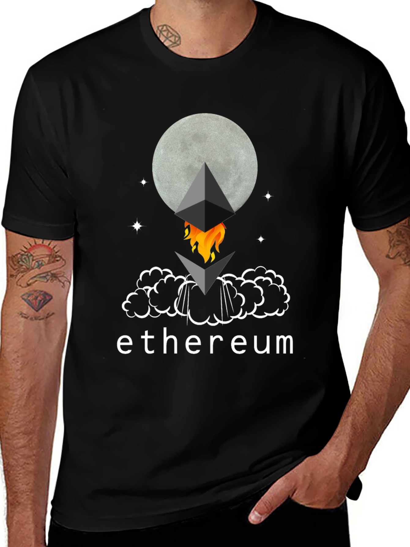 Ethereum Moon Rocket T-Shirt - Crypto Tee