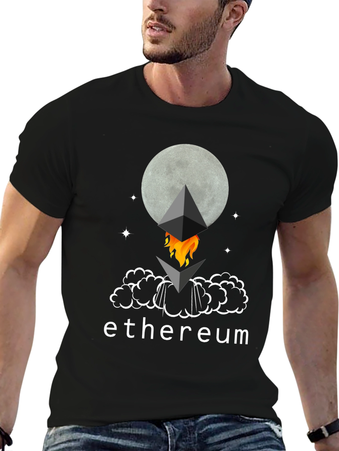 Ethereum Moon Rocket T-Shirt - Crypto Tee