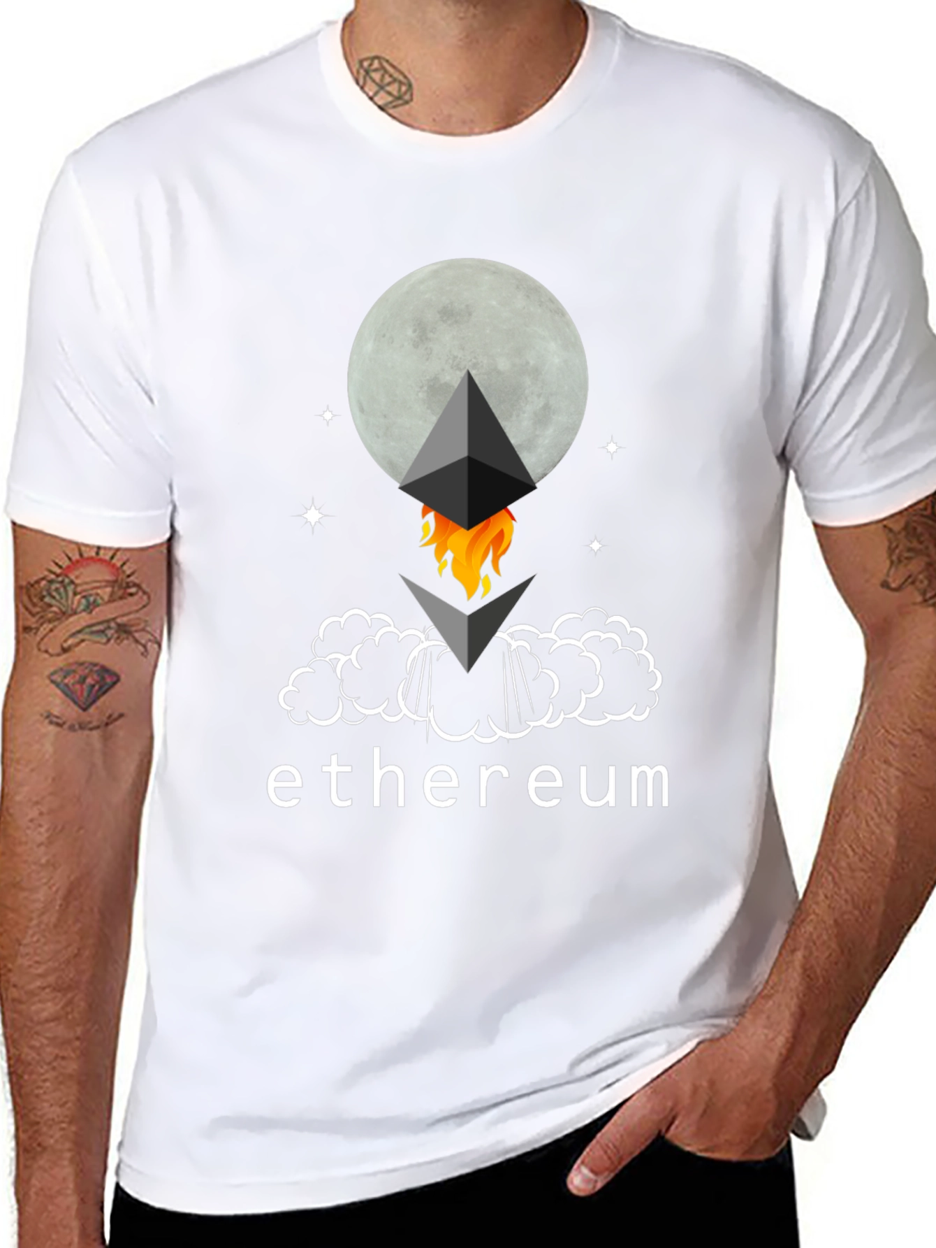 Ethereum Moon Rocket T-Shirt - Crypto Tee