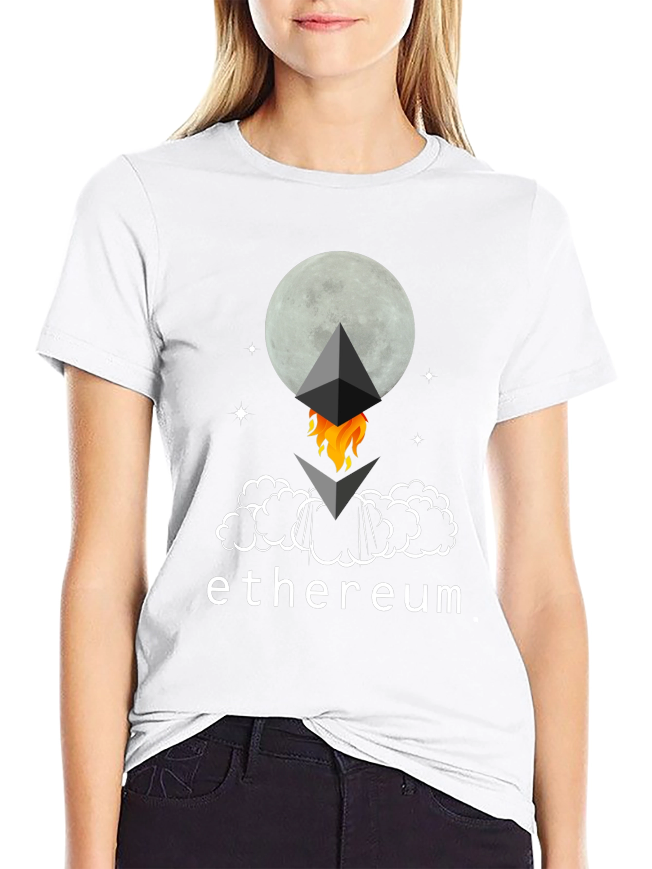 Ethereum Moon Rocket T-Shirt - Crypto Tee