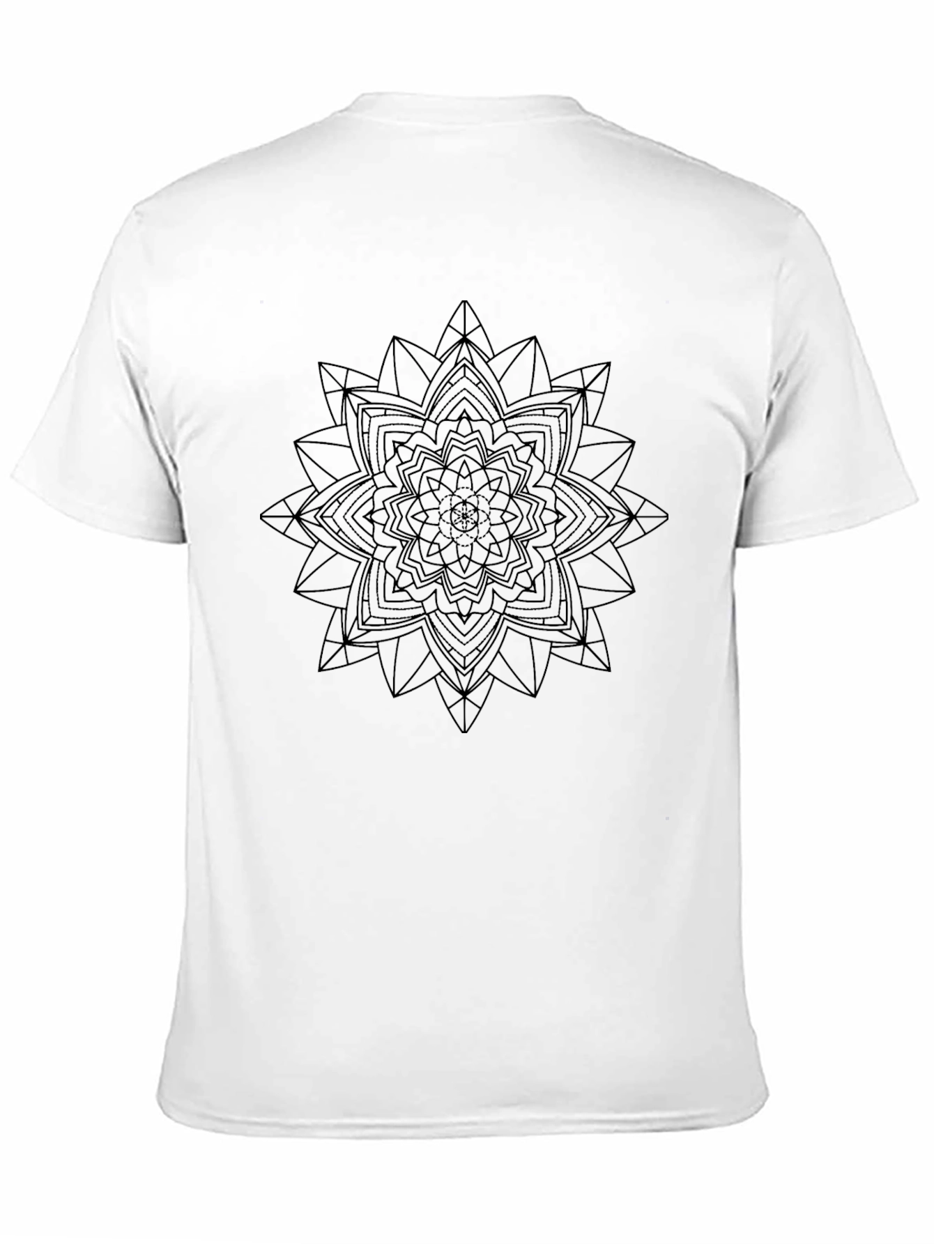 Geometric Mandala Graphic T-Shirt - Stylish Black Tee