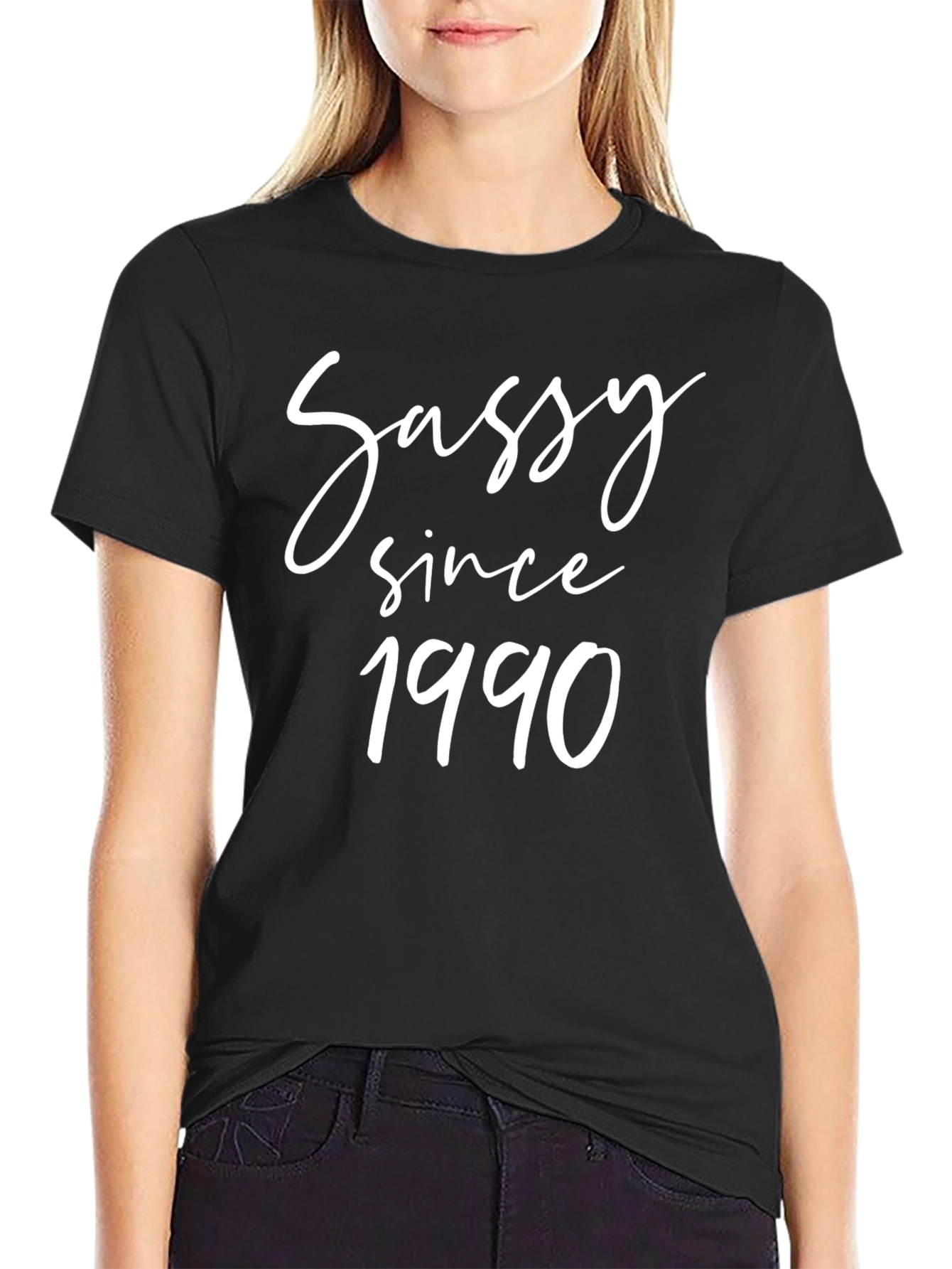 Sassy Since 1990 Graphic Tee - Black