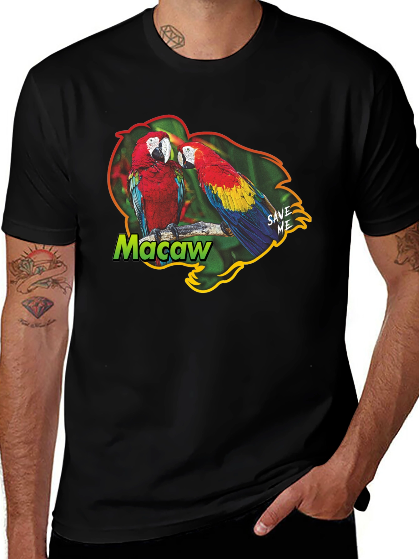 Macaw Parrot Graphic T-Shirt