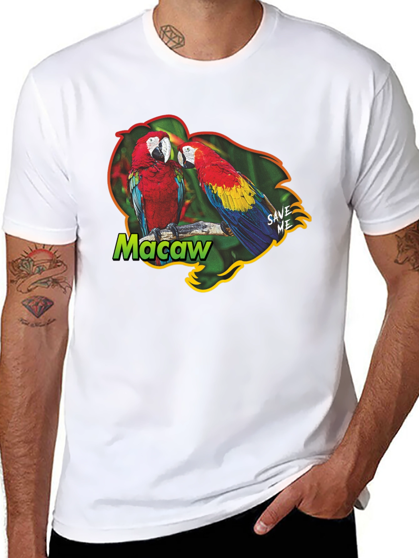 Macaw Parrot Graphic T-Shirt