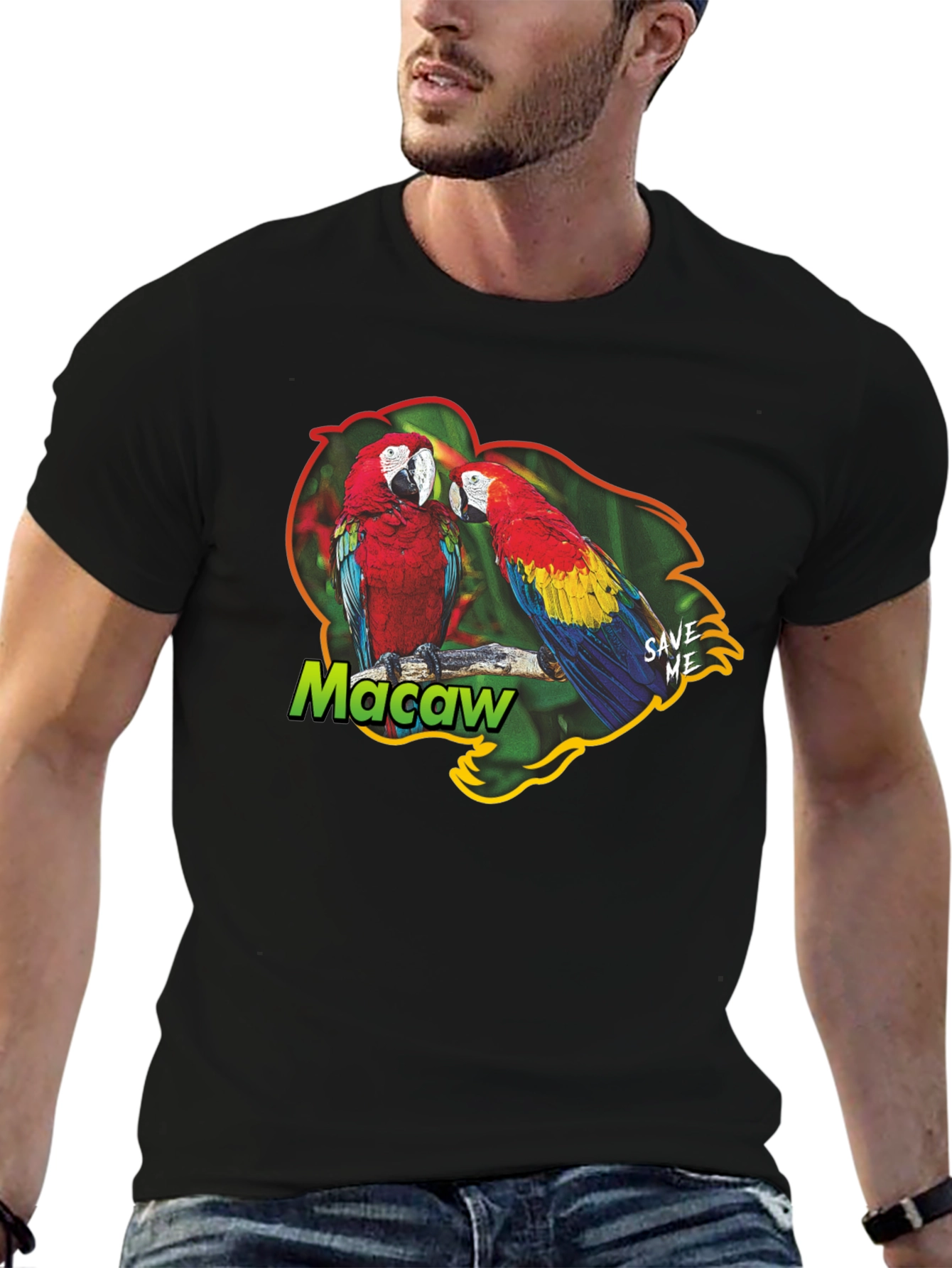 Macaw Parrot Graphic T-Shirt