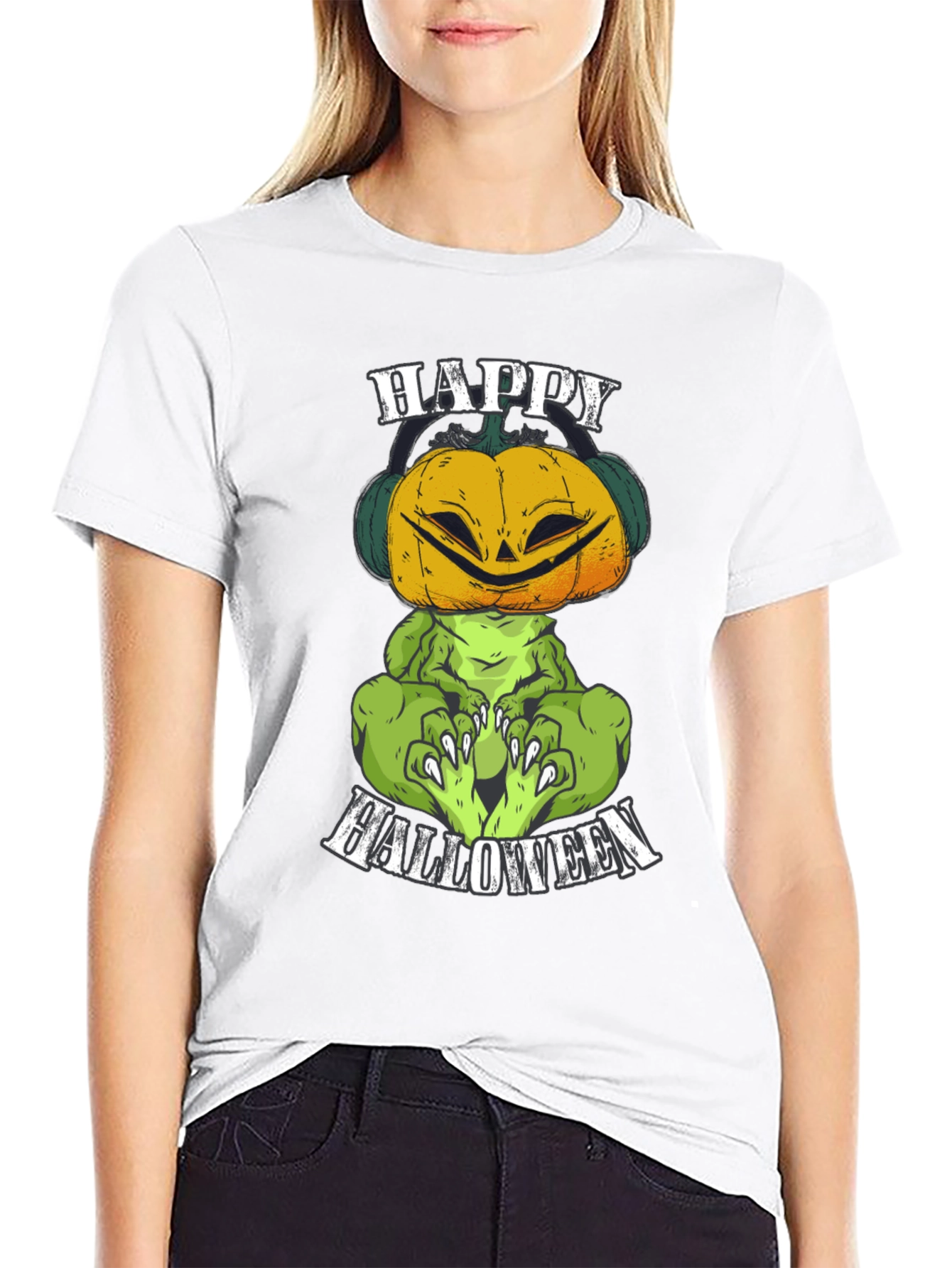 Happy Halloween Pumpkin Monster Graphic Tee