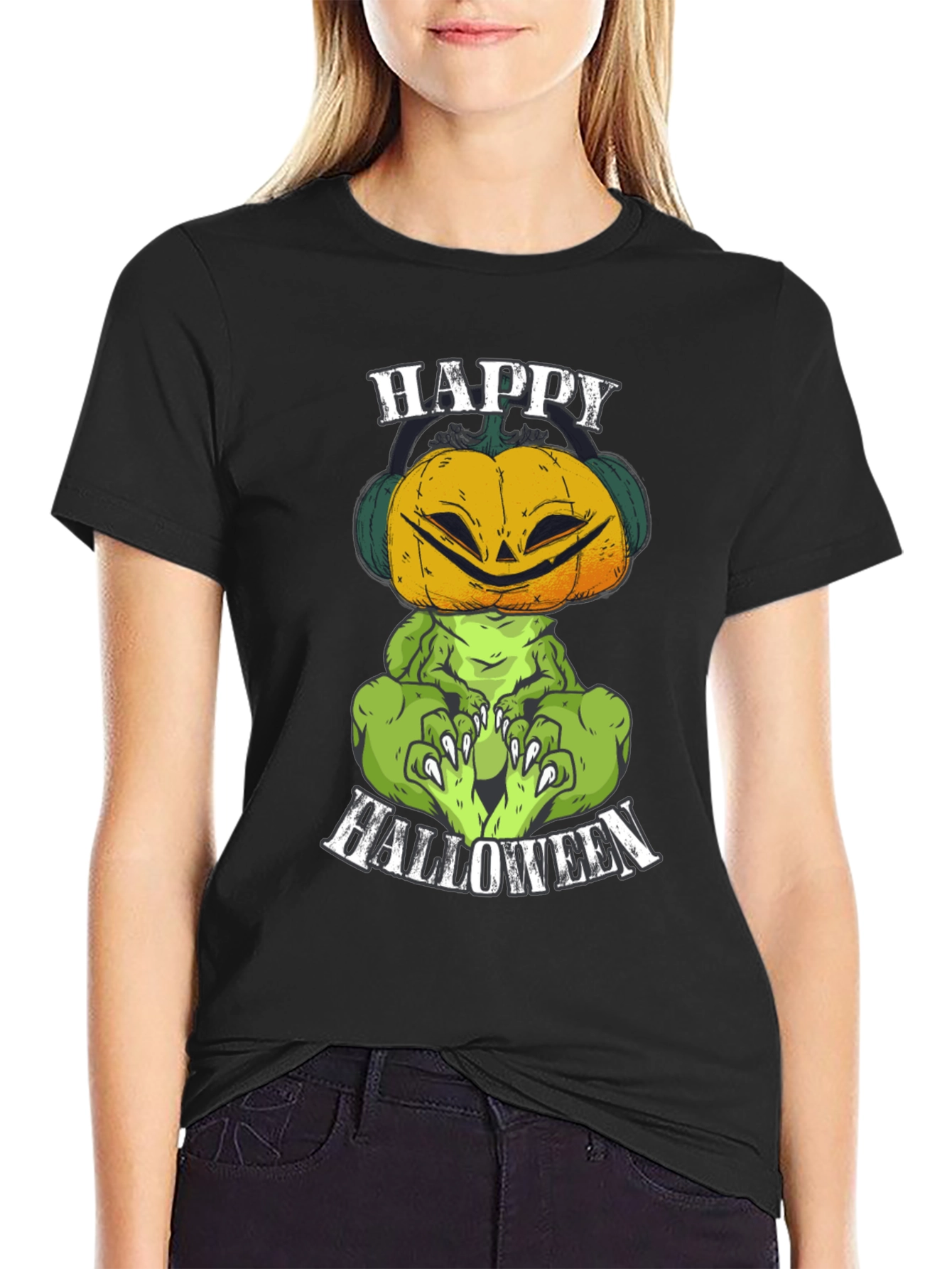 Happy Halloween Pumpkin Monster Graphic Tee