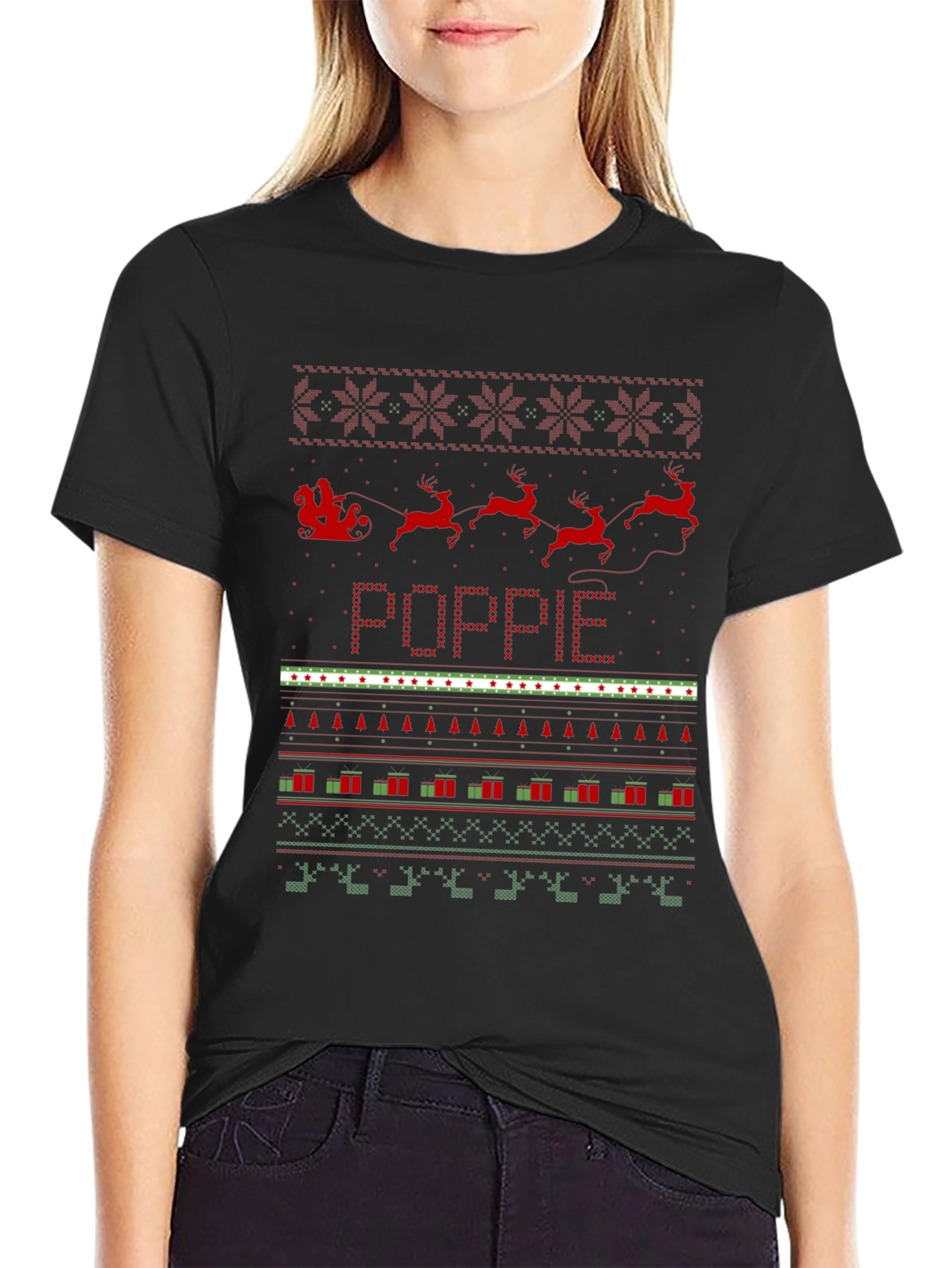 Poppie Ugly Christmas Sweater T-Shirt