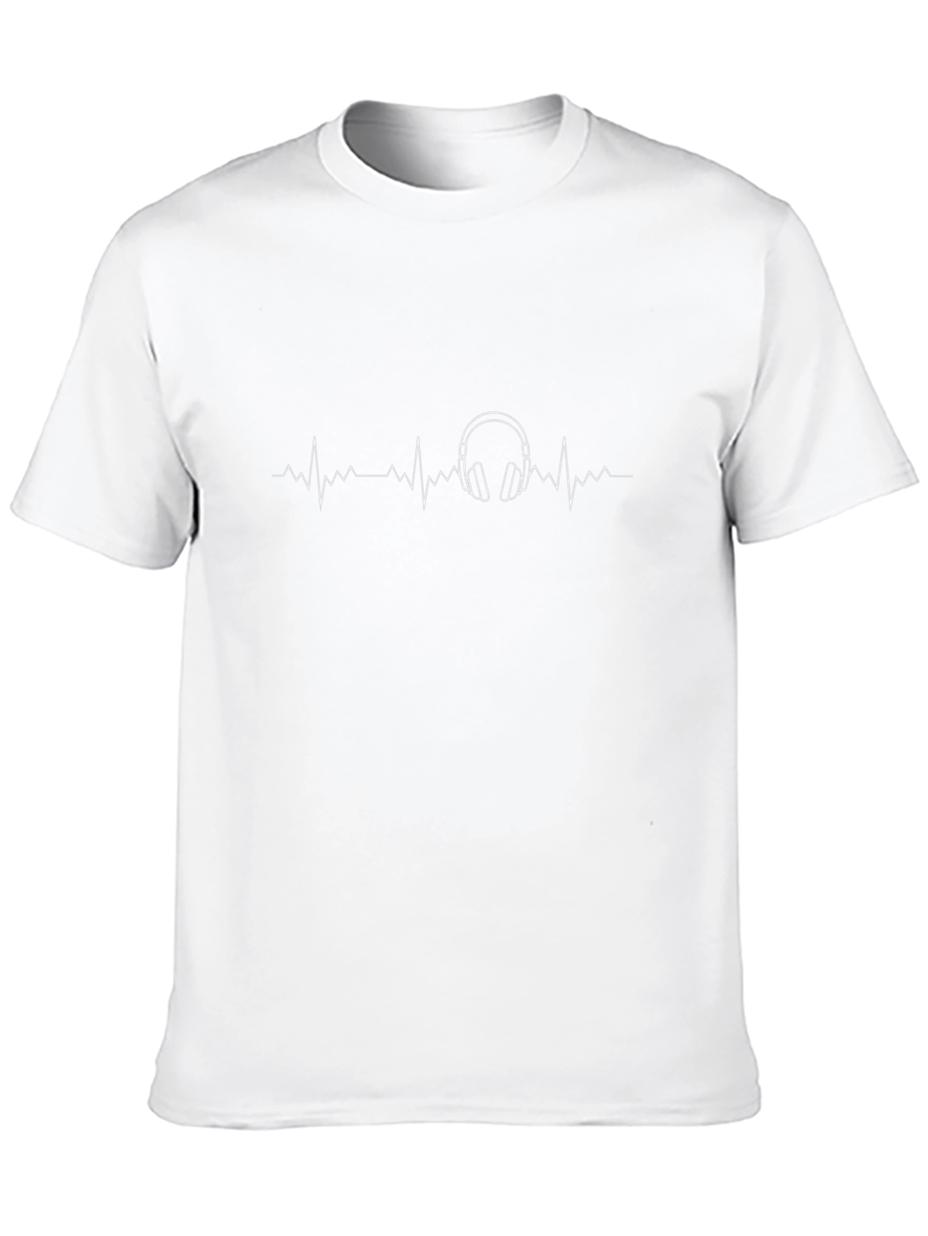Music Lovers Black Graphic Tee - Heartbeat Headphones