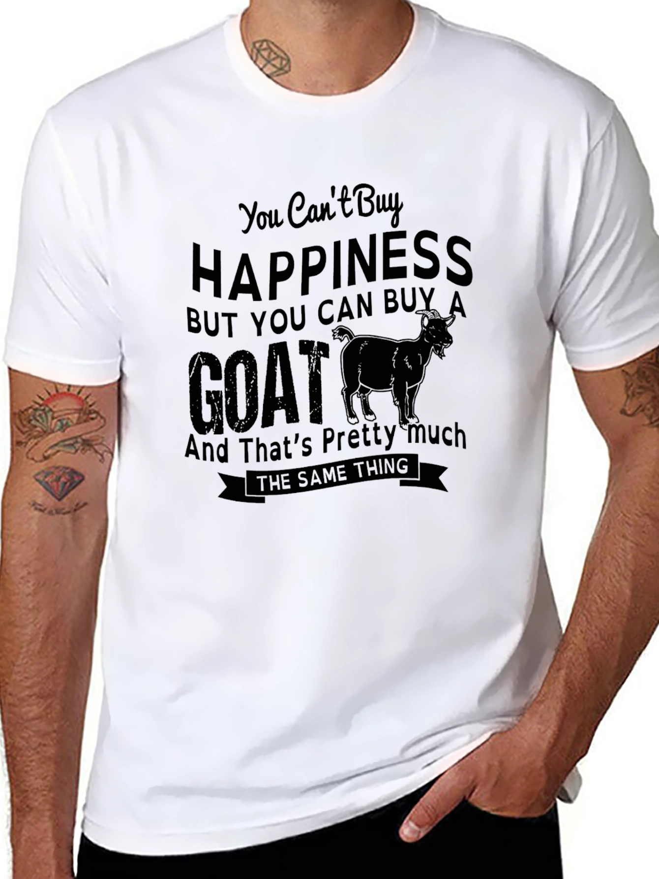 Funny Goat Lover T-Shirt: Cant Buy Happiness