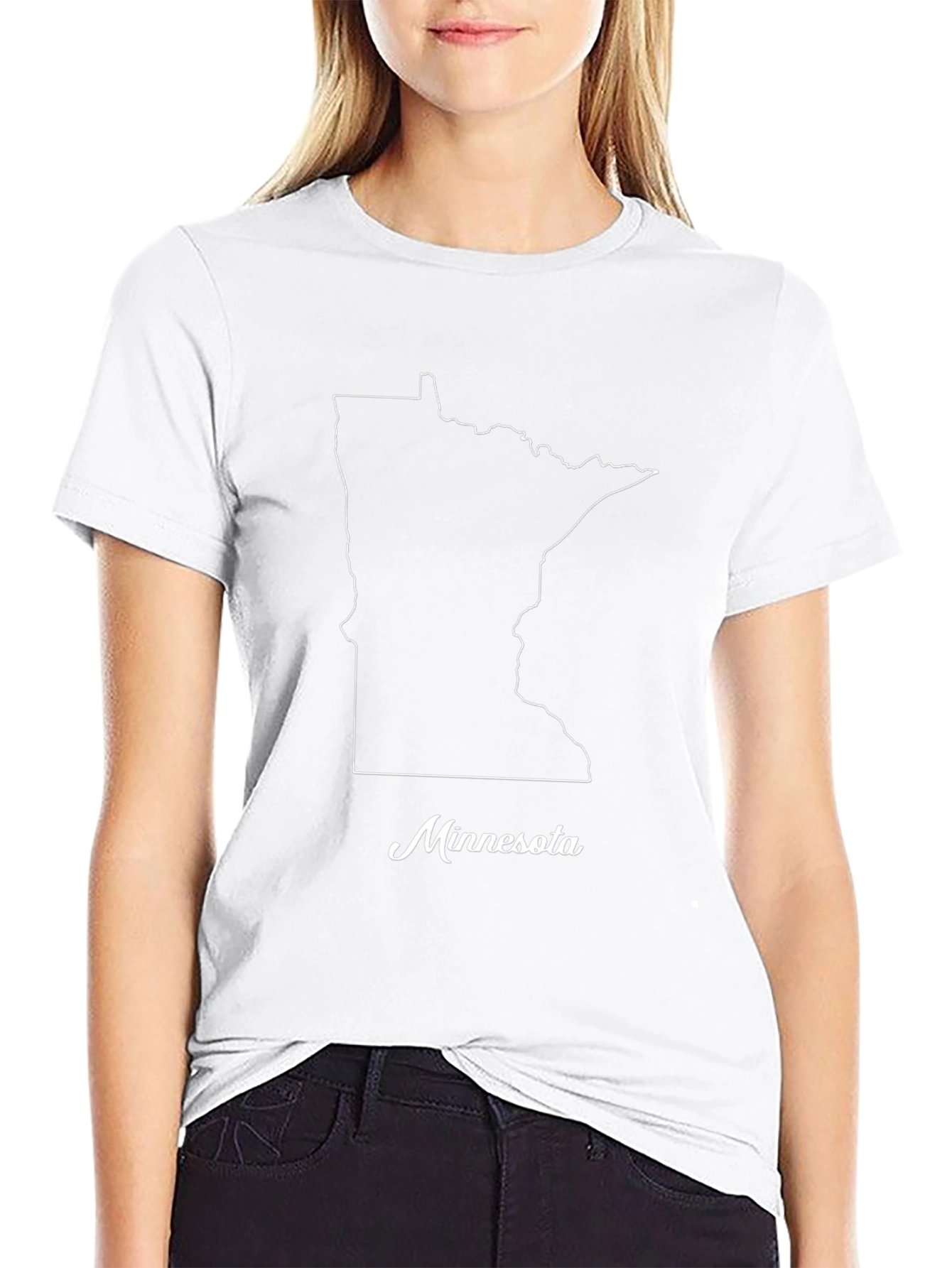 Minnesota Outline Graphic Tee - Black Casual Shirt