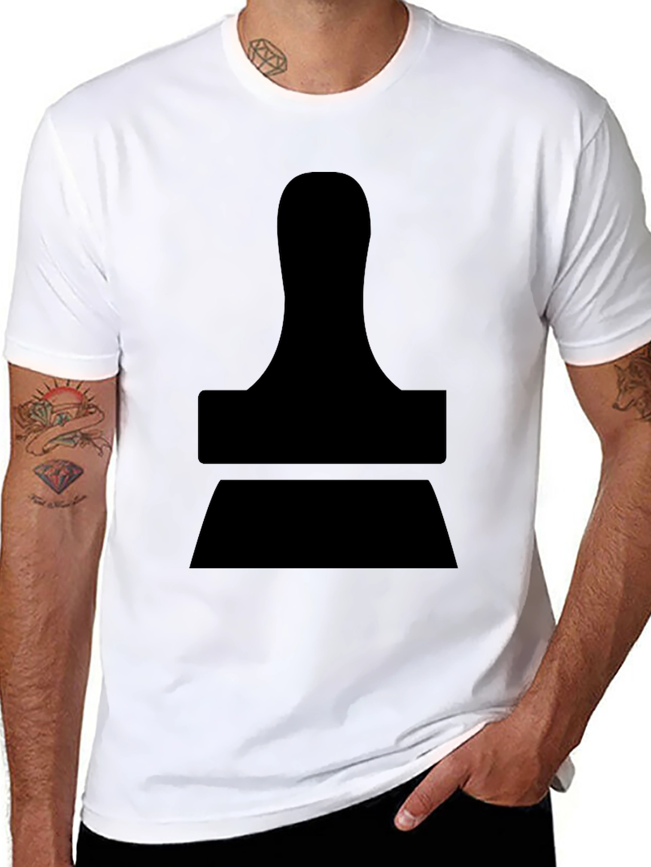 Modern Stamp Graphic Black T-Shirt